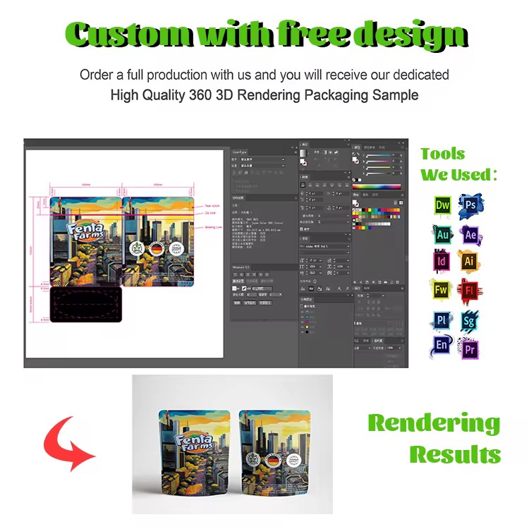 Custom printing ziplock stand up packaging bag for candy products