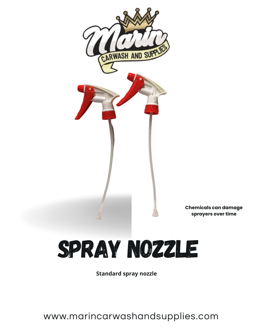 Red and white spray bottle trigger heads