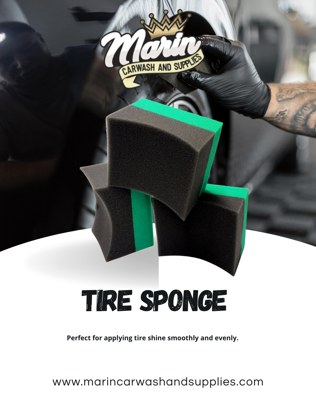 Tire shine applicator sponge