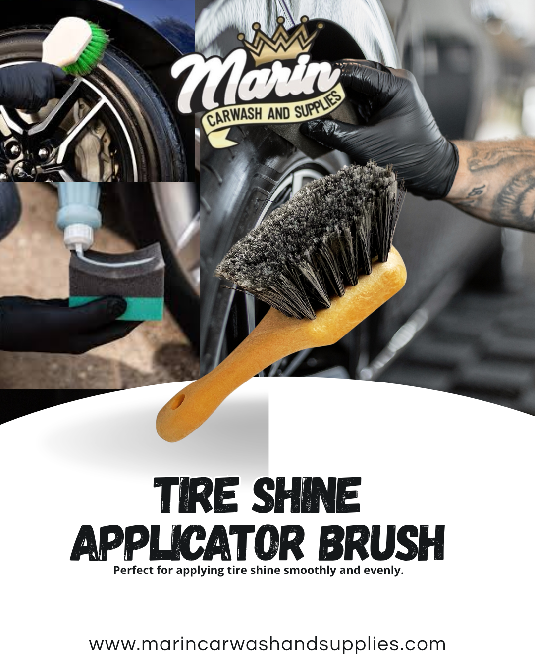 Tire shine applicator brush