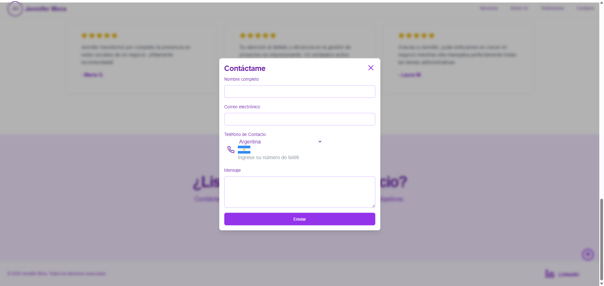 Asistente Virtual – Sitio Web Profesional