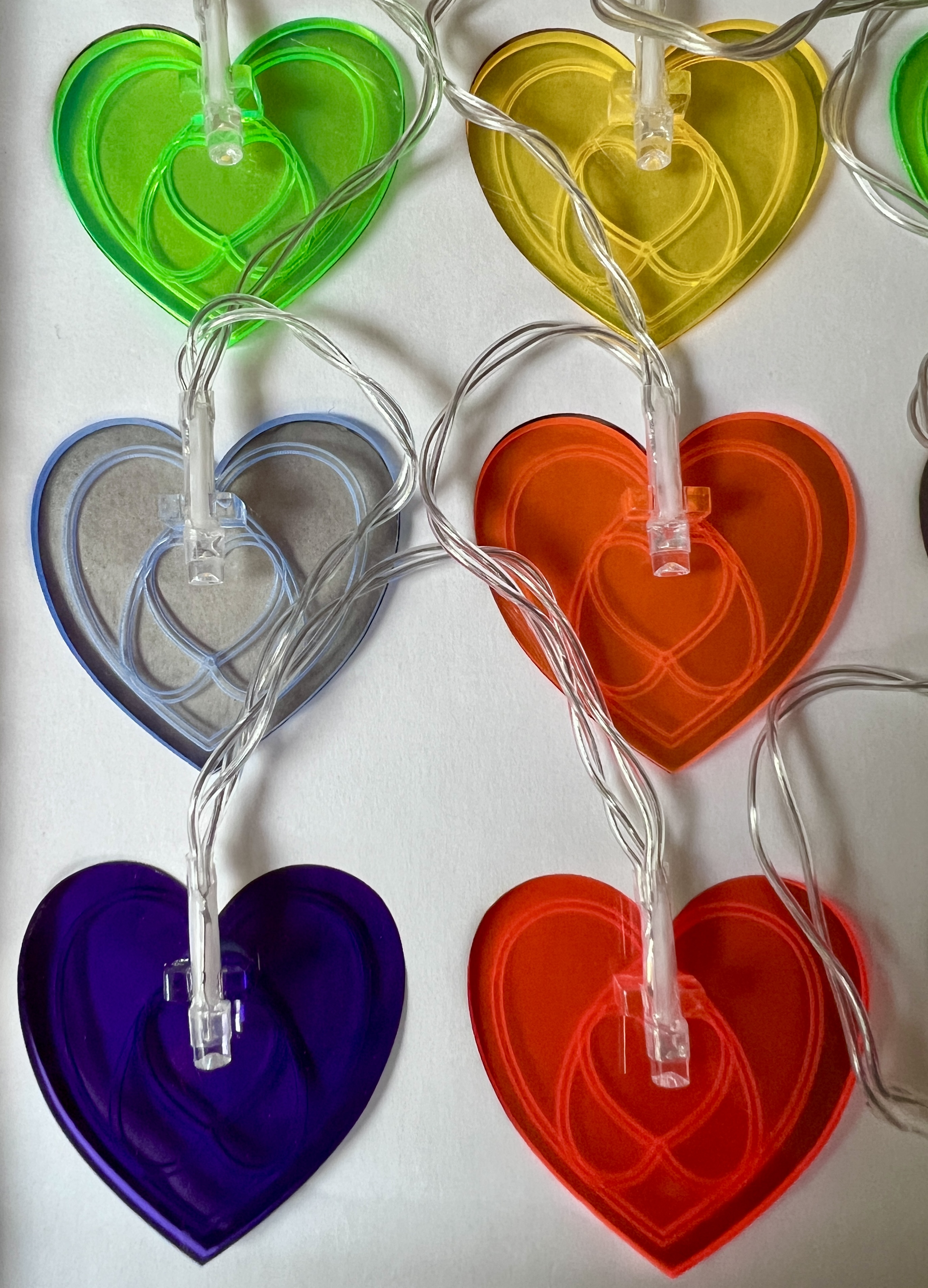 Goleuadau Calon Enfys | Rainbow Heart Lights