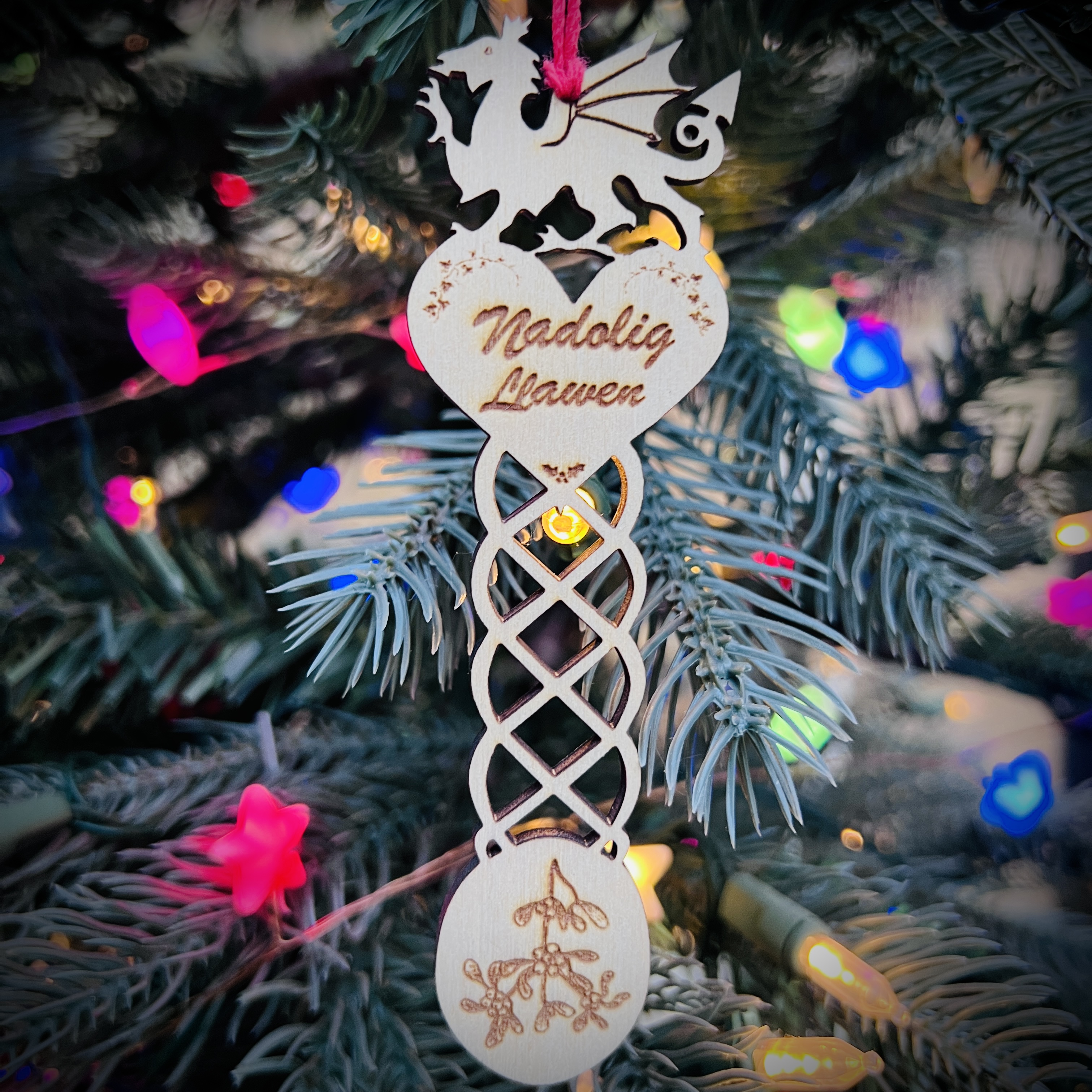 Addurn Coed Nadolig Llwy Caru | Love Spoon Christmas Tree Decoration
