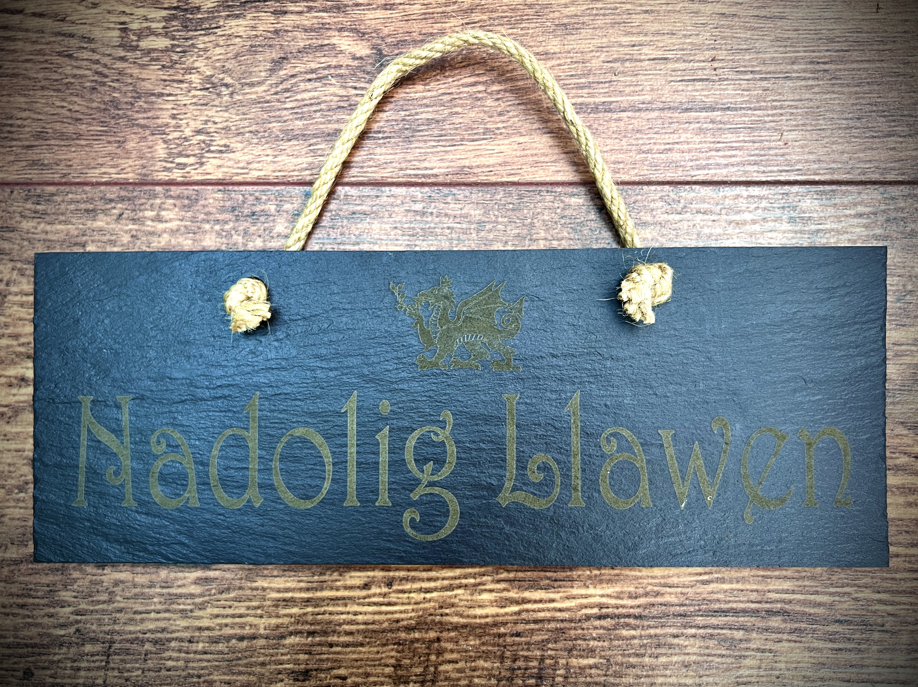 Addurn Nadolig Crog Llechi | Slate Christmas Decoration