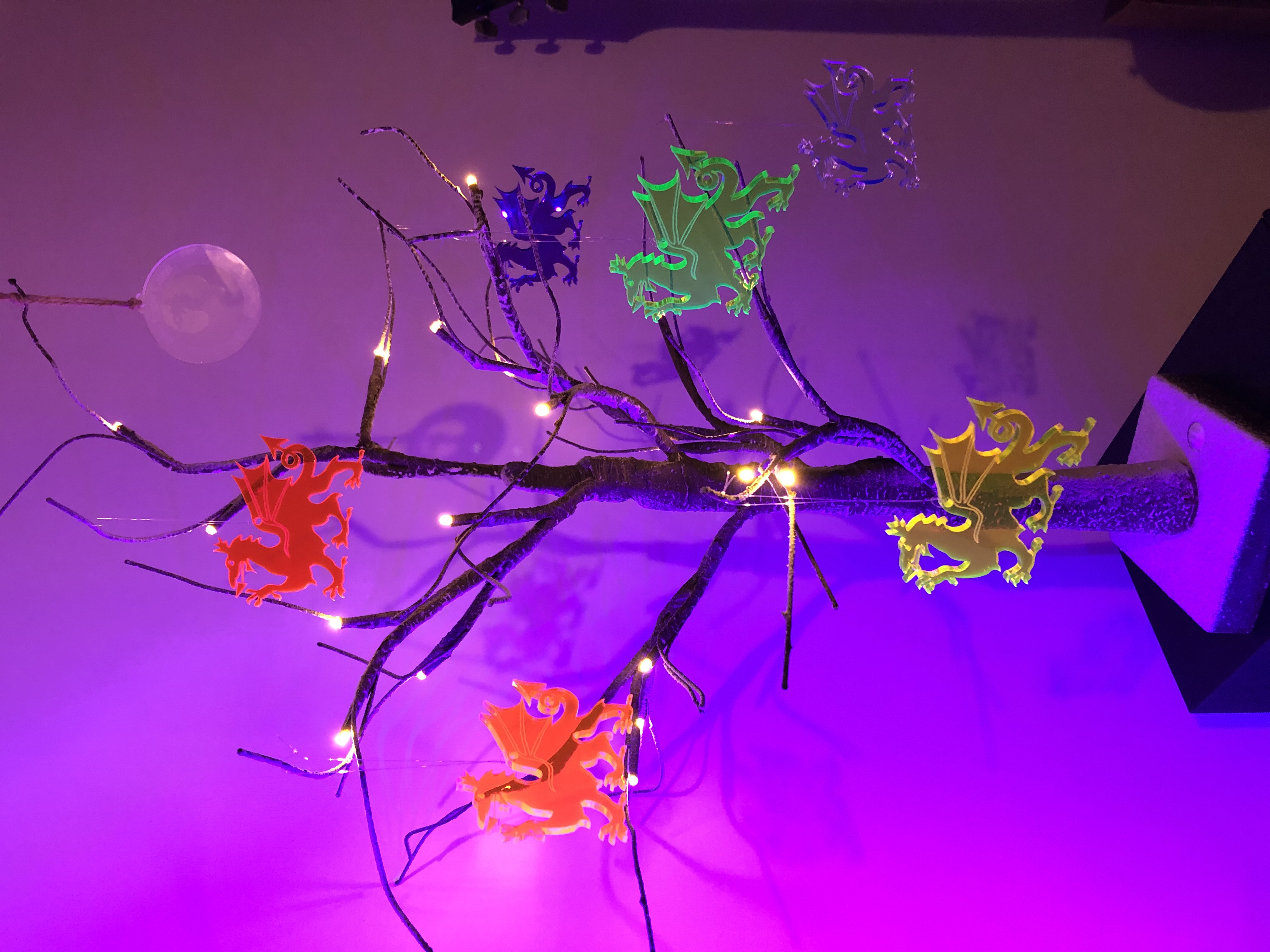 Set o Ddreigiau mewn Lliwiau Enfys | Set of Dragons in Rainbow Colours