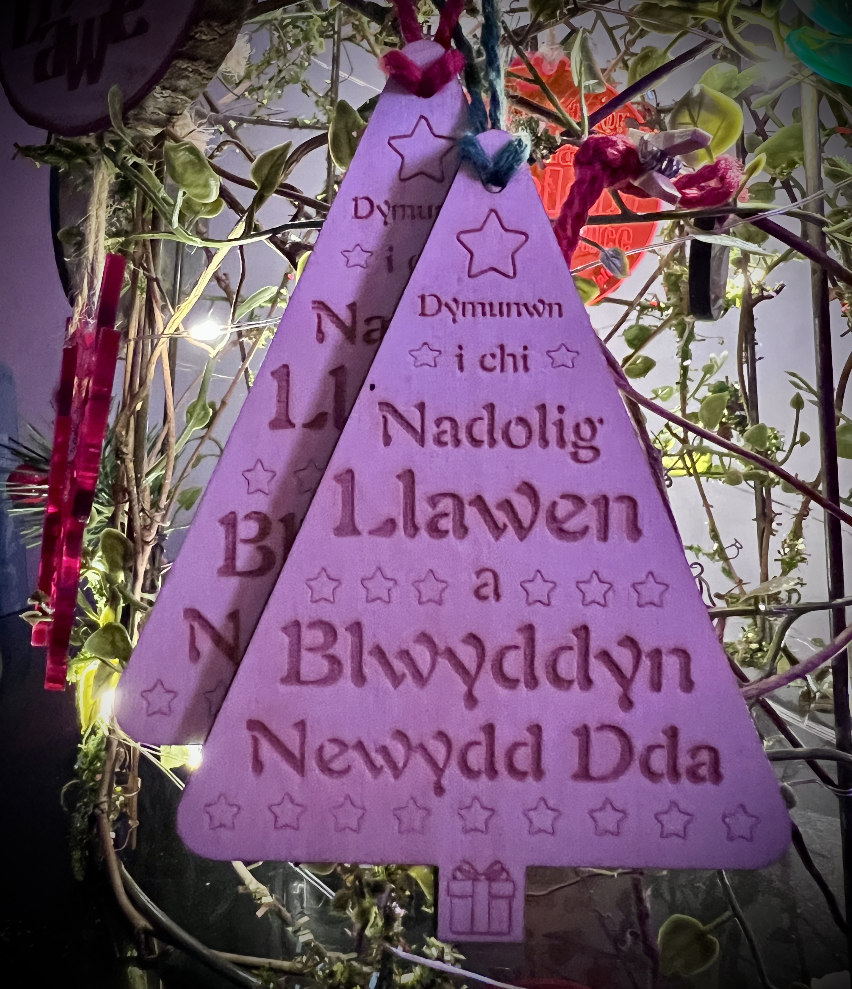 Addurn Coeden Nadolig 'Dymunwn i chi...' | 'We wish you...' Christmas Tree Decoration