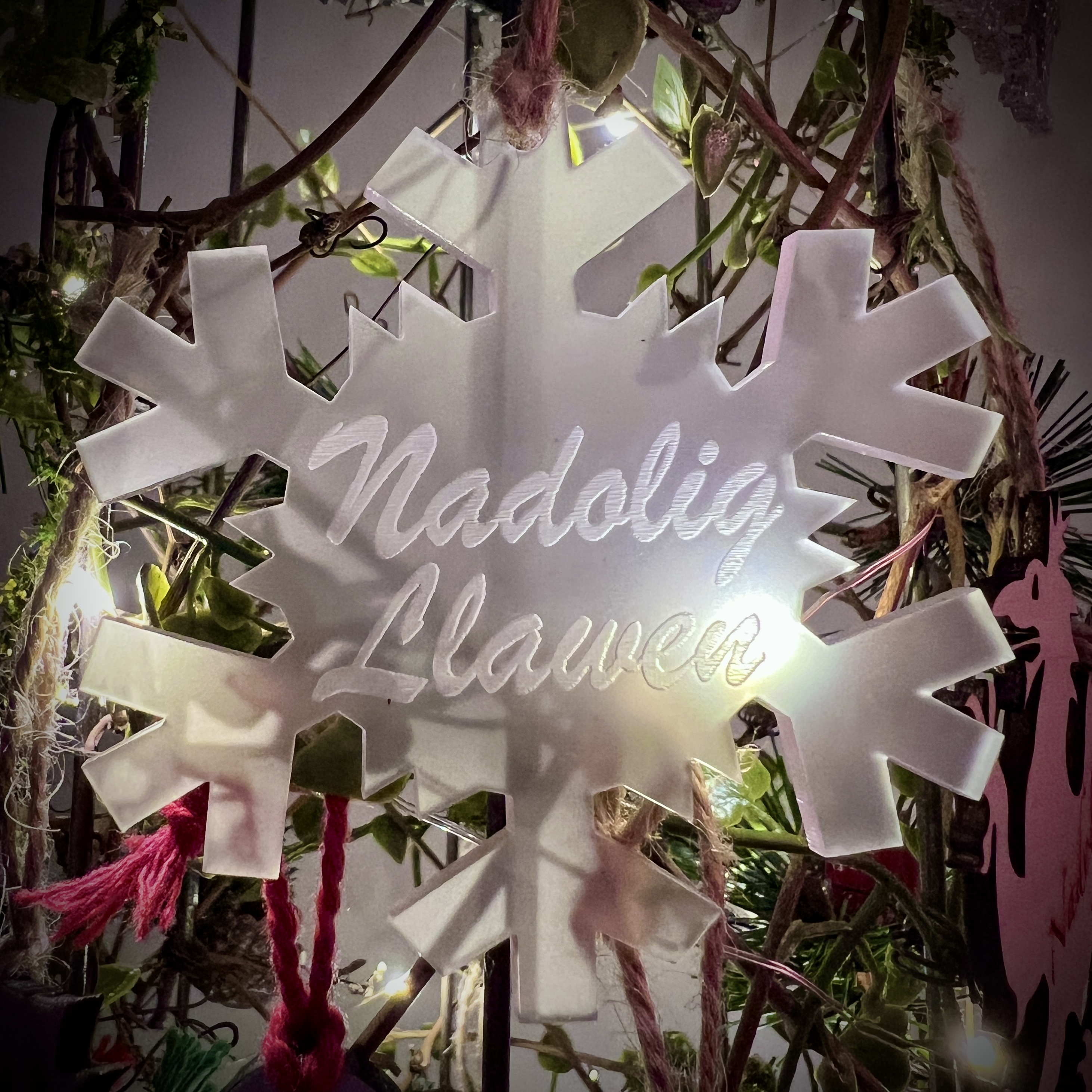 Addurn Nadolig Coeden Seren Od | Snowflake Christmas Tree Decoration