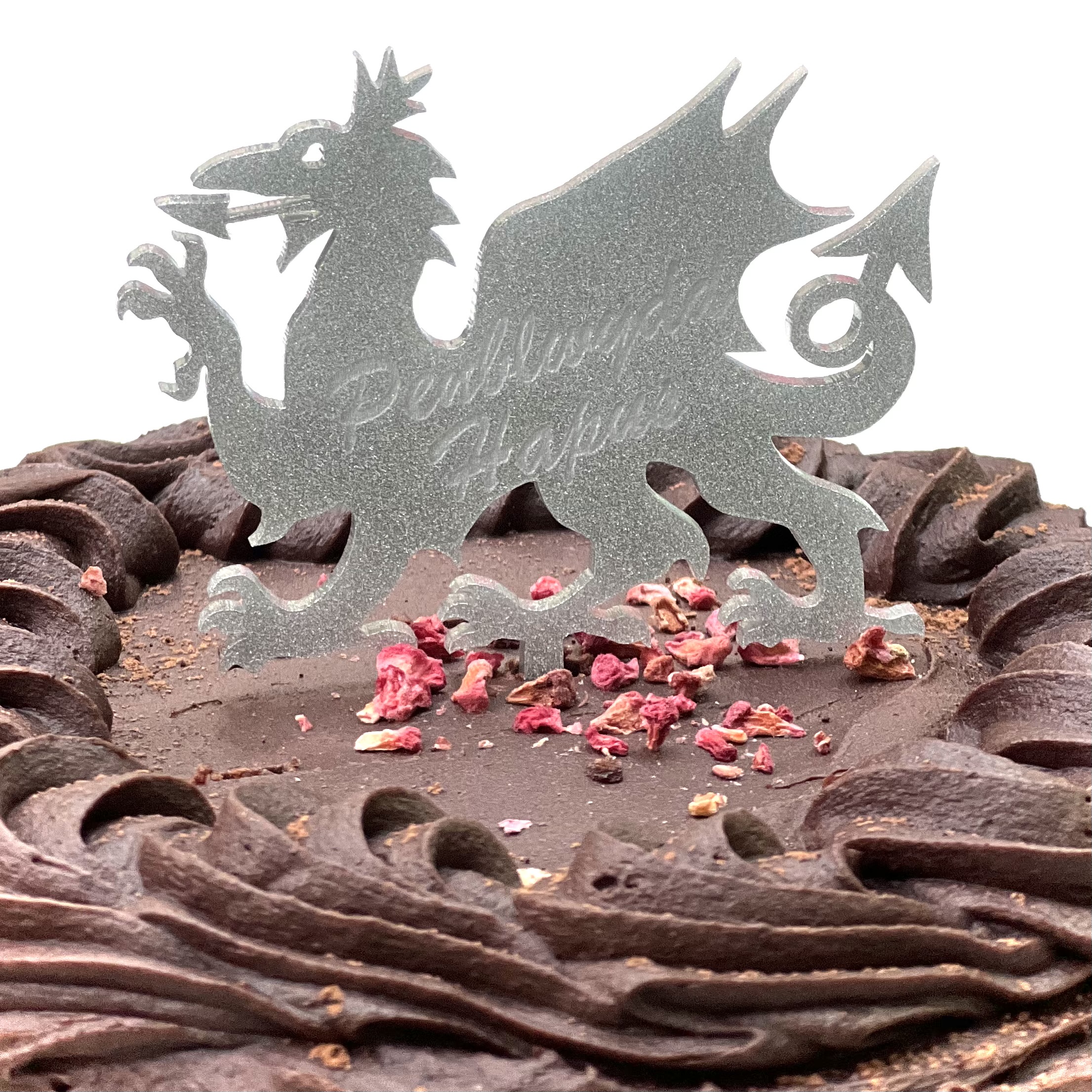 Dragon Cake Topper/ Flower Arrangement Decoration | Addurno Draig gyfer Cacen/ Trefniant Blodiau