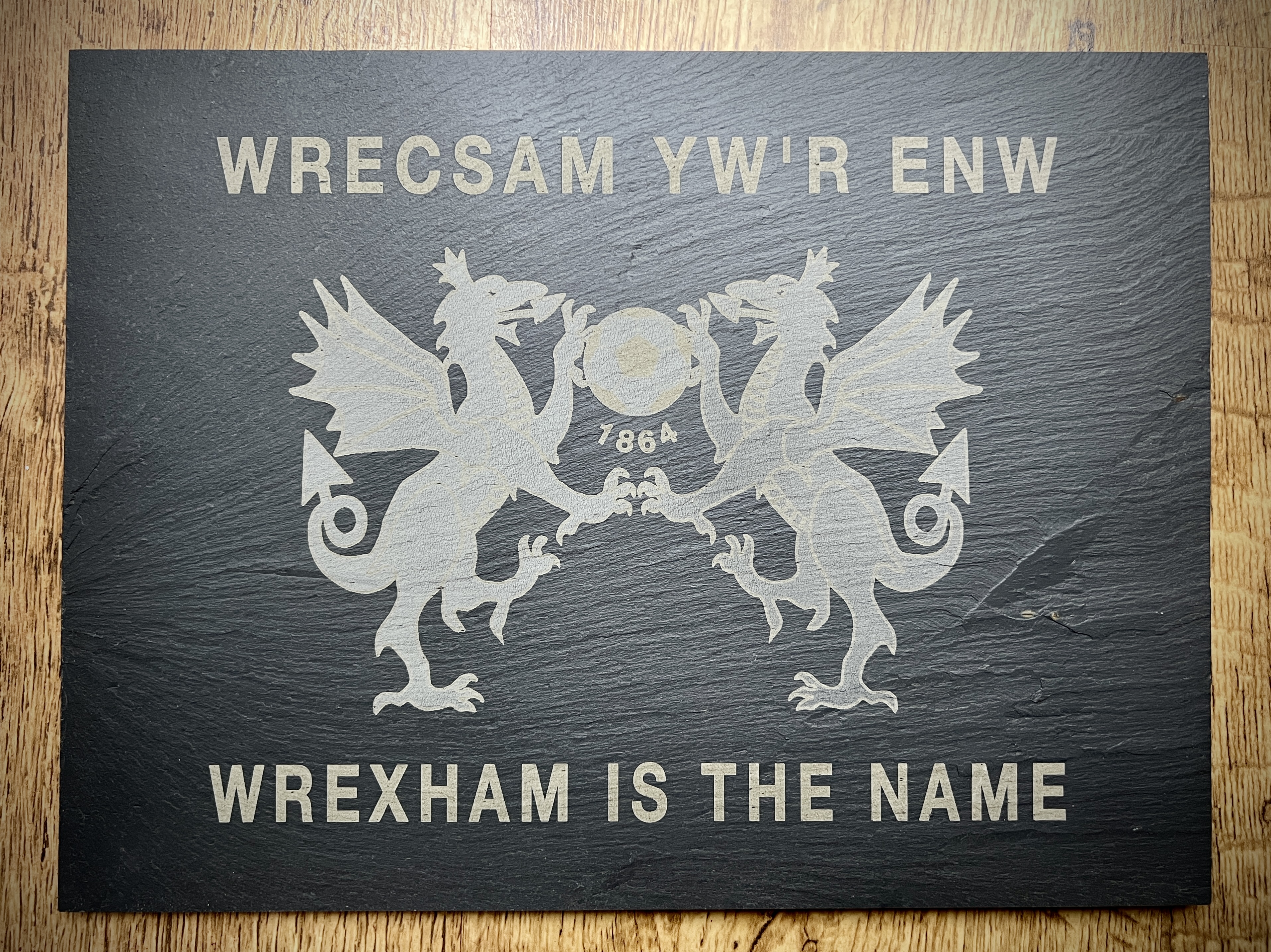 Mat Bwrdd  ‘Wrecsam yw’r Enw’ | ‘Wrexham is the Name’ Slate Place Mat