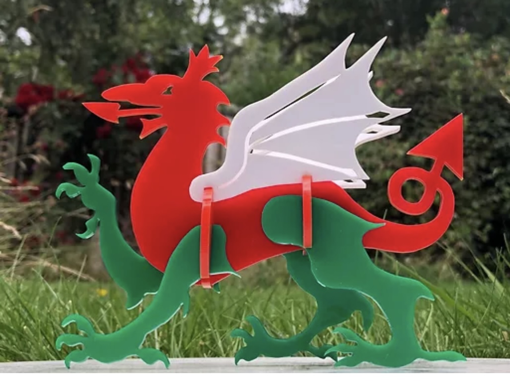 Y Ddraig Goch 3D Welsh Flag Dragon