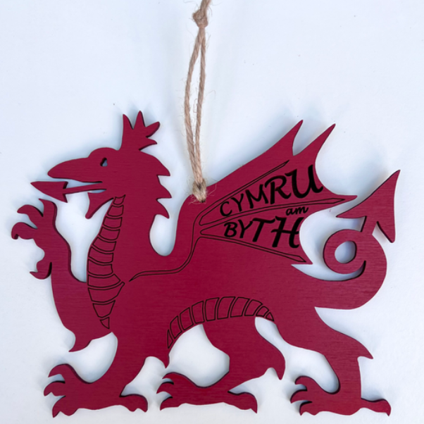 ‘Cymru am Byth’ Wooden Dragon | Draig Pren ‘Cymru am Byth’