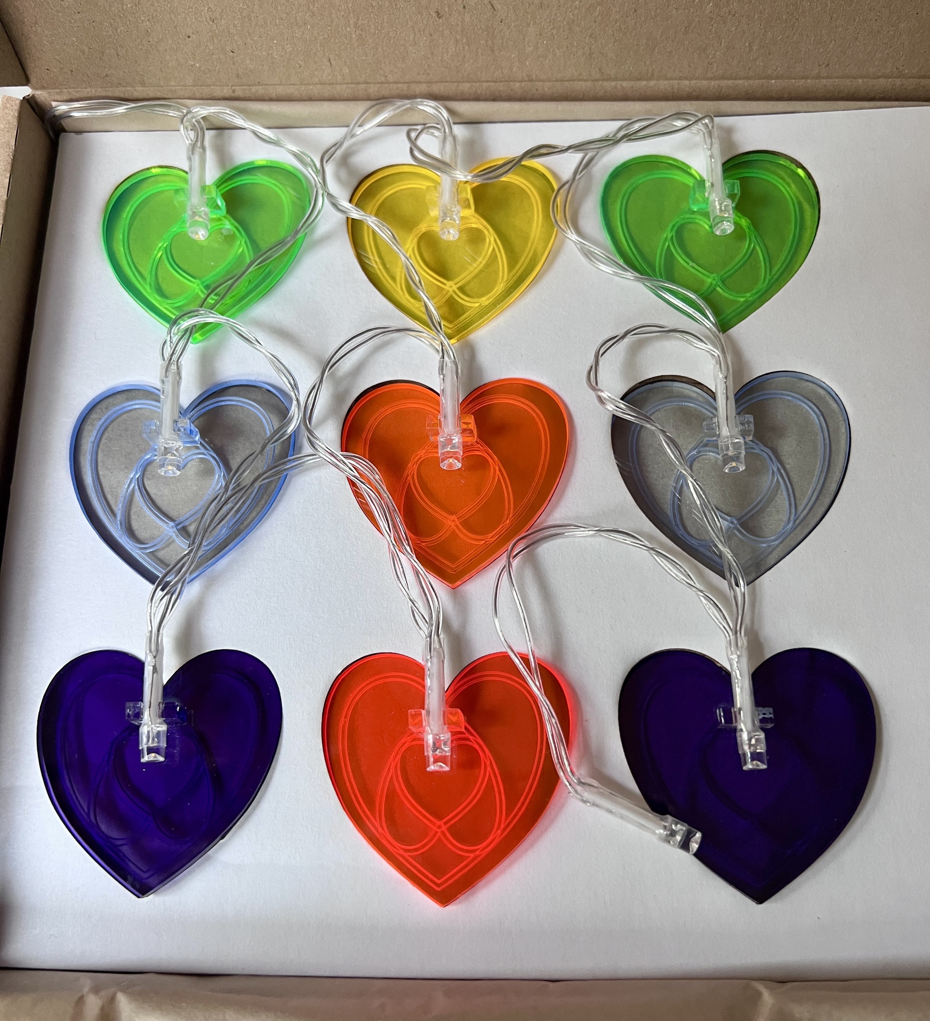 Goleuadau Calon Enfys | Rainbow Heart Lights