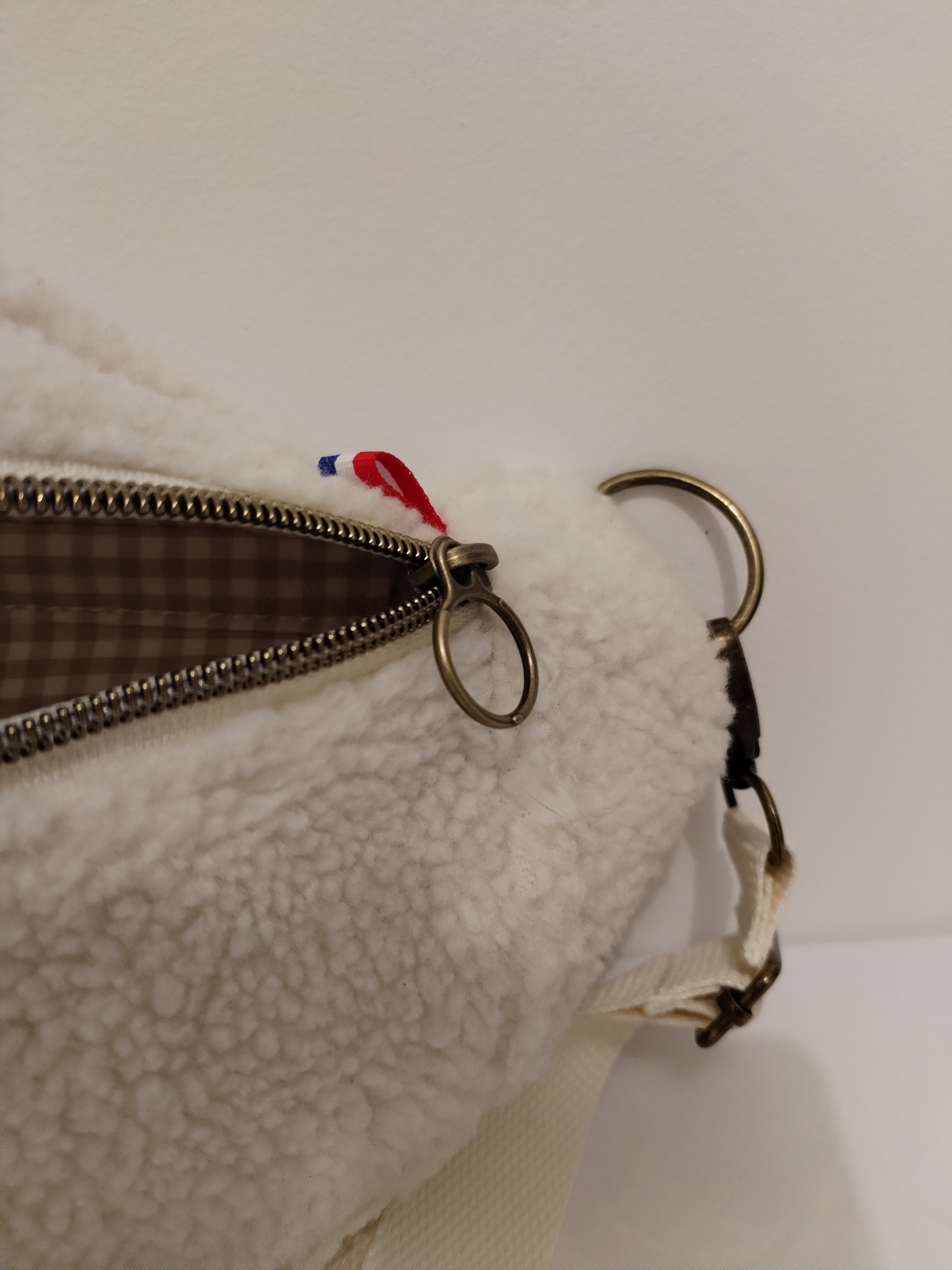 Banane "La Quotidienne" petit Vichy beige et moumoute
