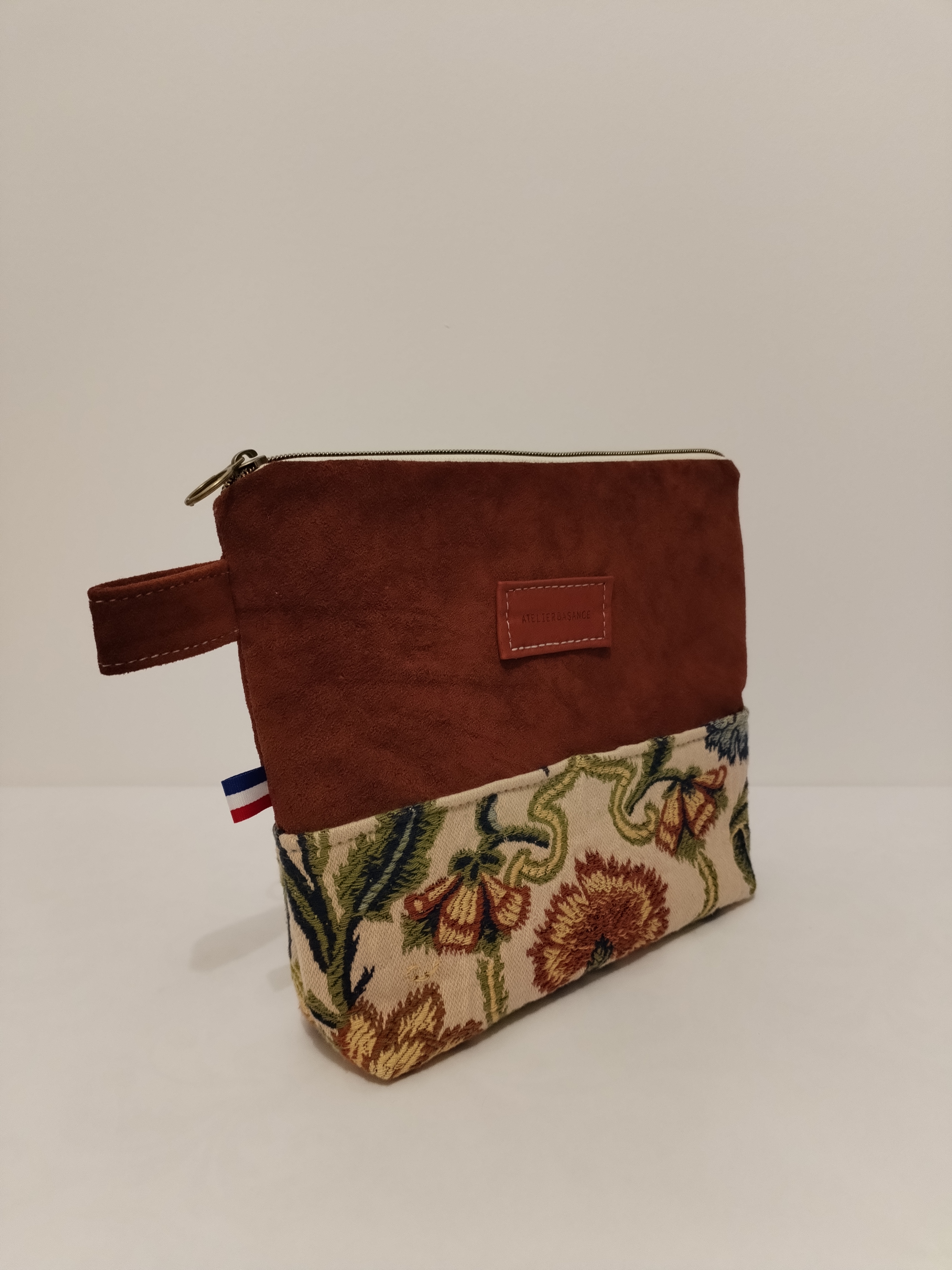 Pochette "La Généreuse" motifs automne et daim terracotta