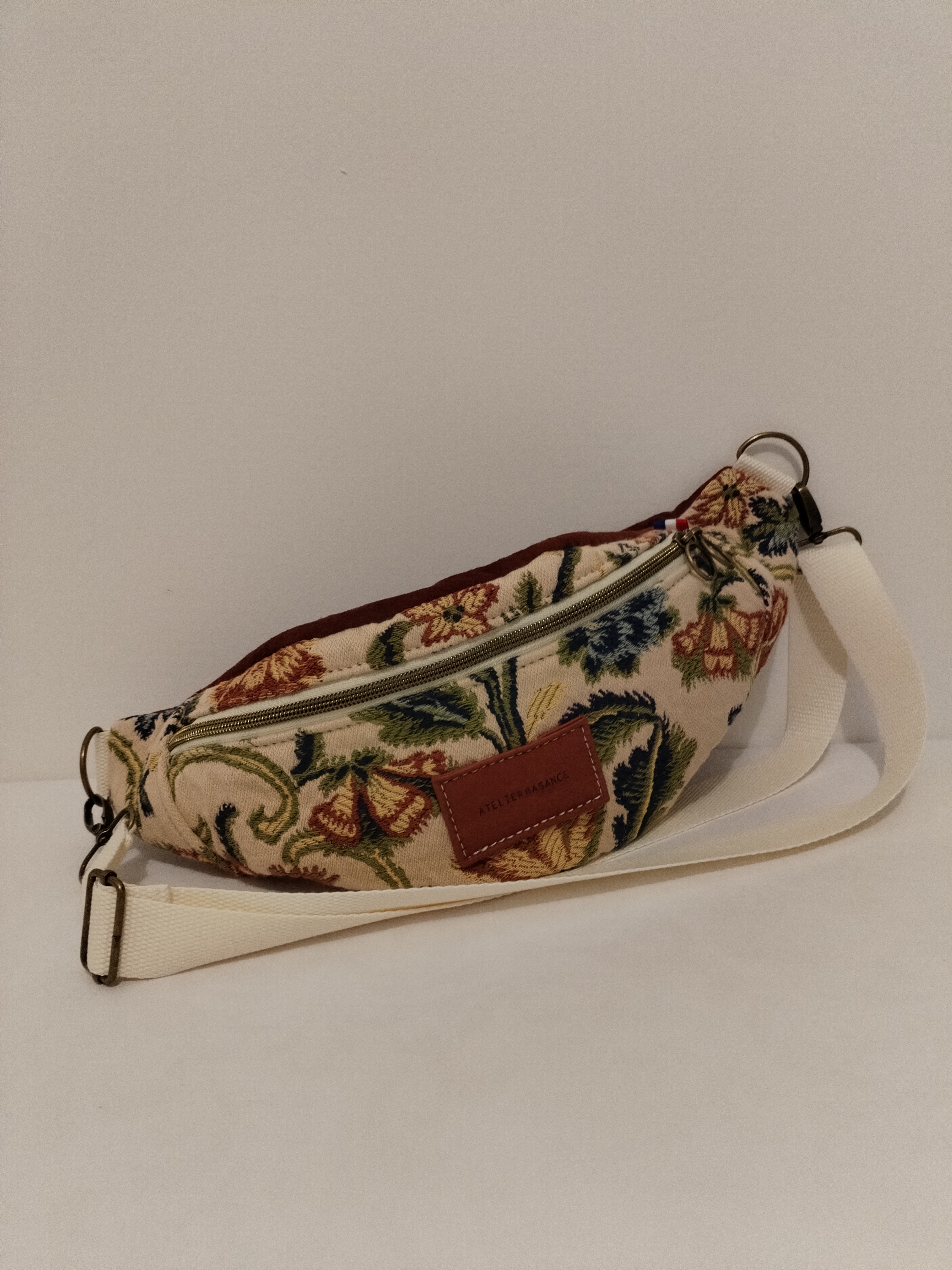 Banane "La Quotidienne" motifs automne et cuir terracotta