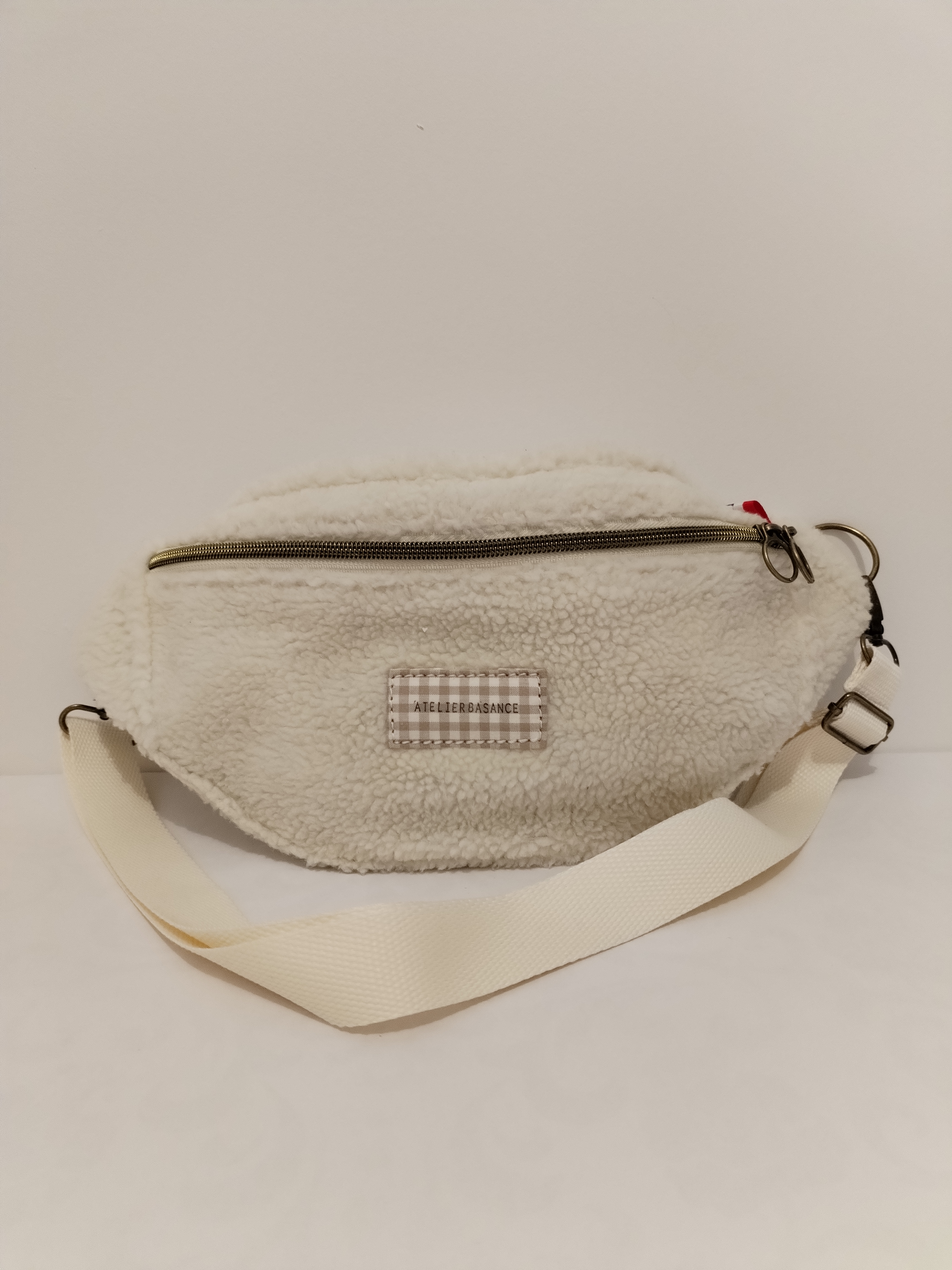 Banane "La Quotidienne" petit Vichy beige et moumoute