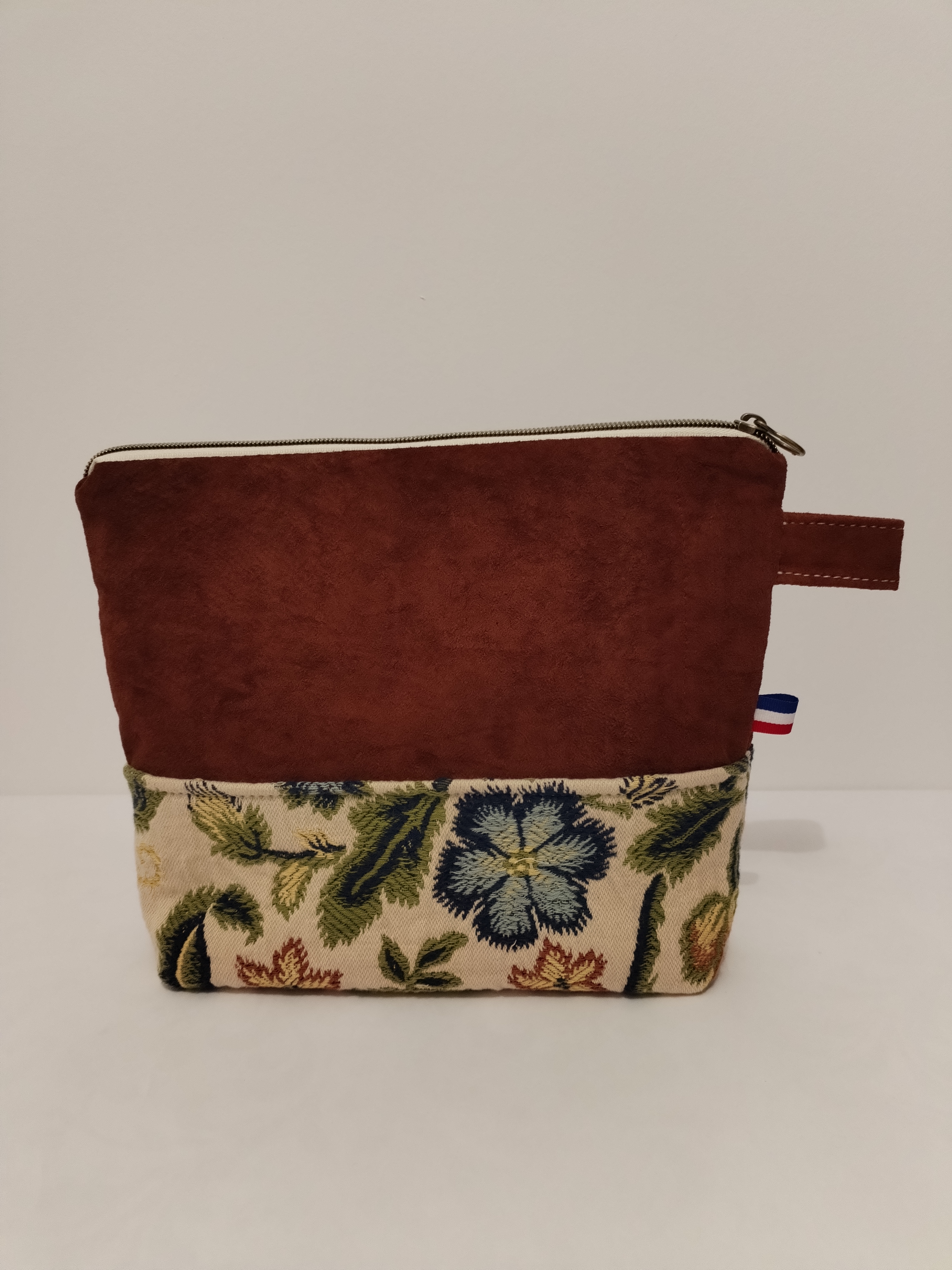 Pochette "La Généreuse" motifs automne et daim terracotta