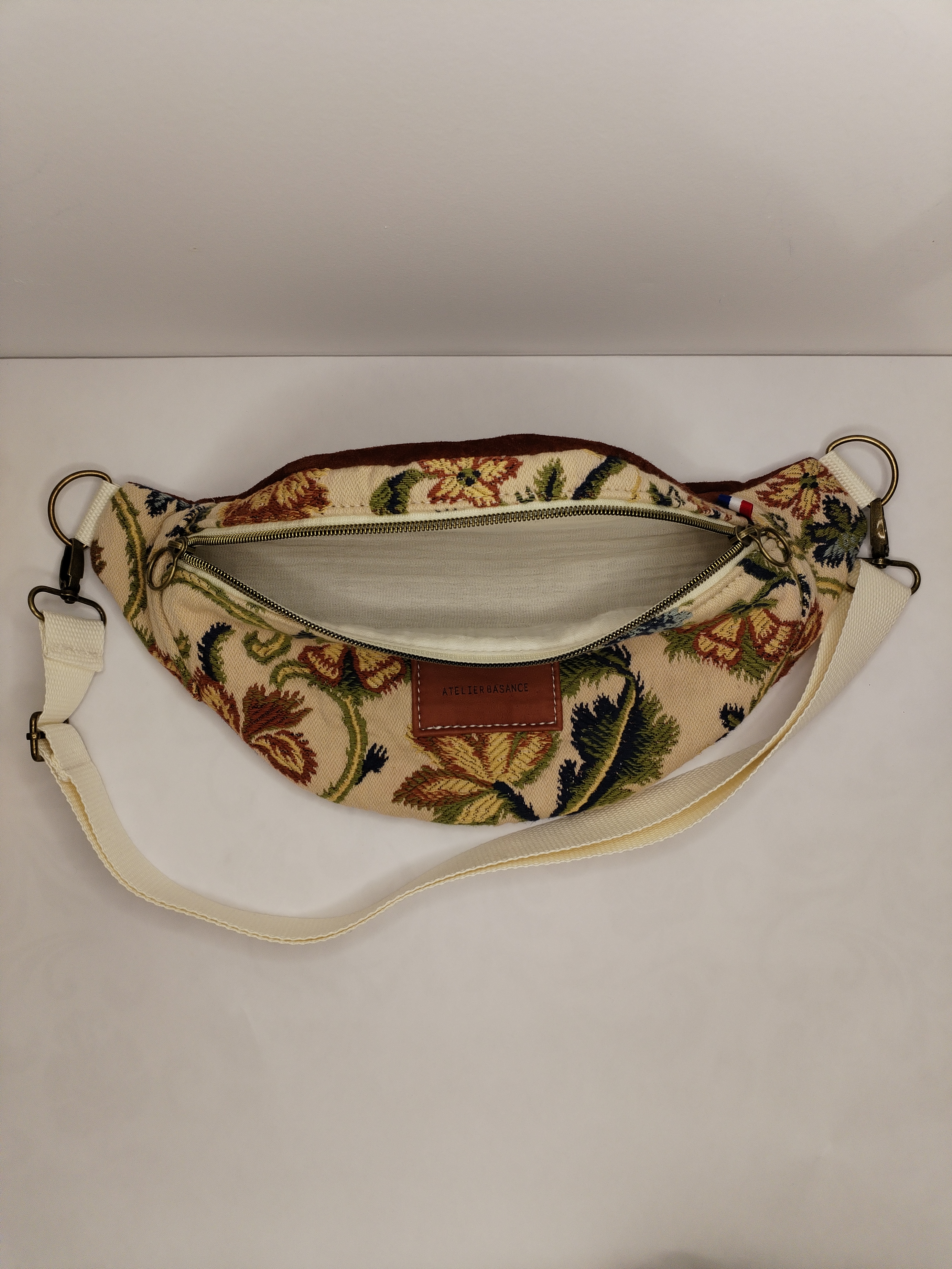 Banane "La Quotidienne" motifs automne et cuir terracotta