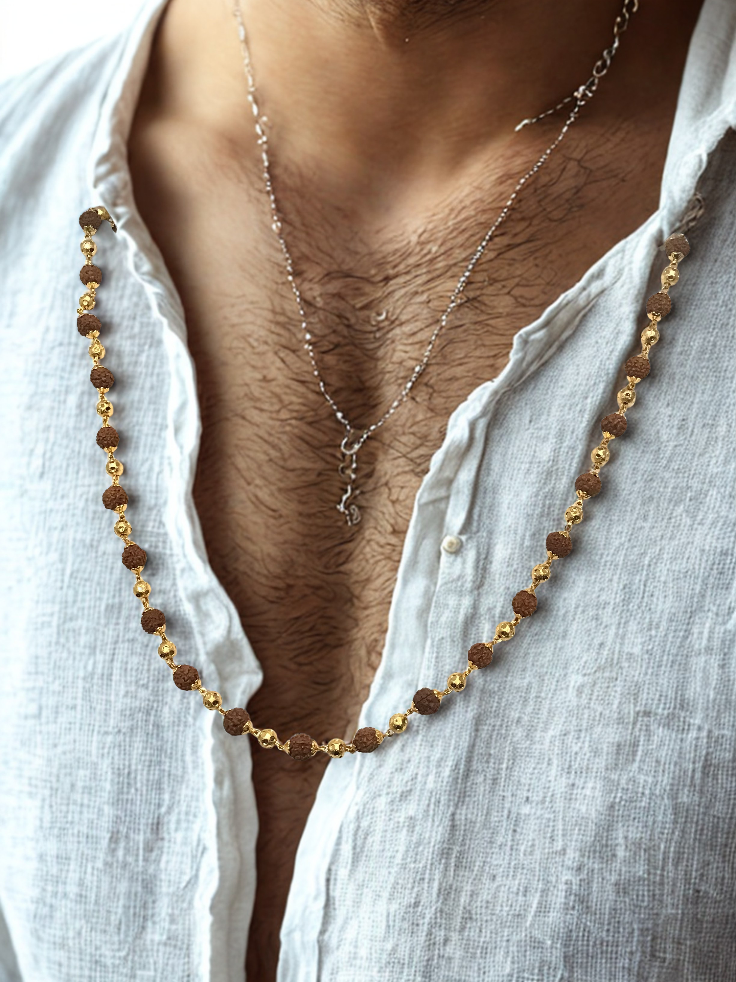 Men’s Gold Beaded Necklace