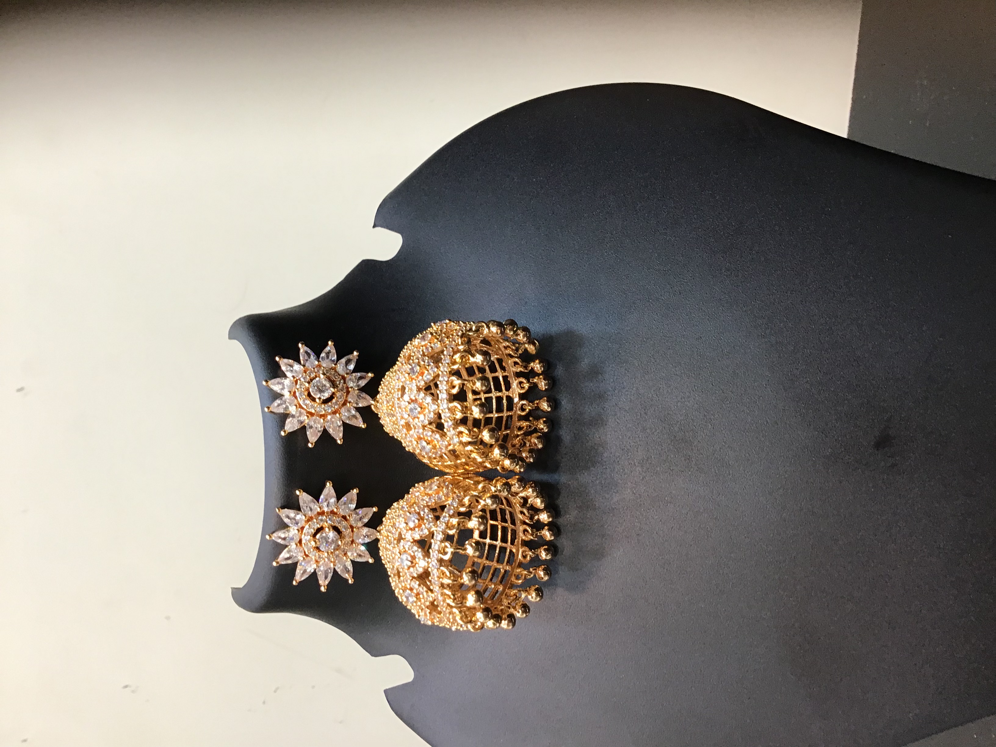 Gold-Plated Jhumka Earrings