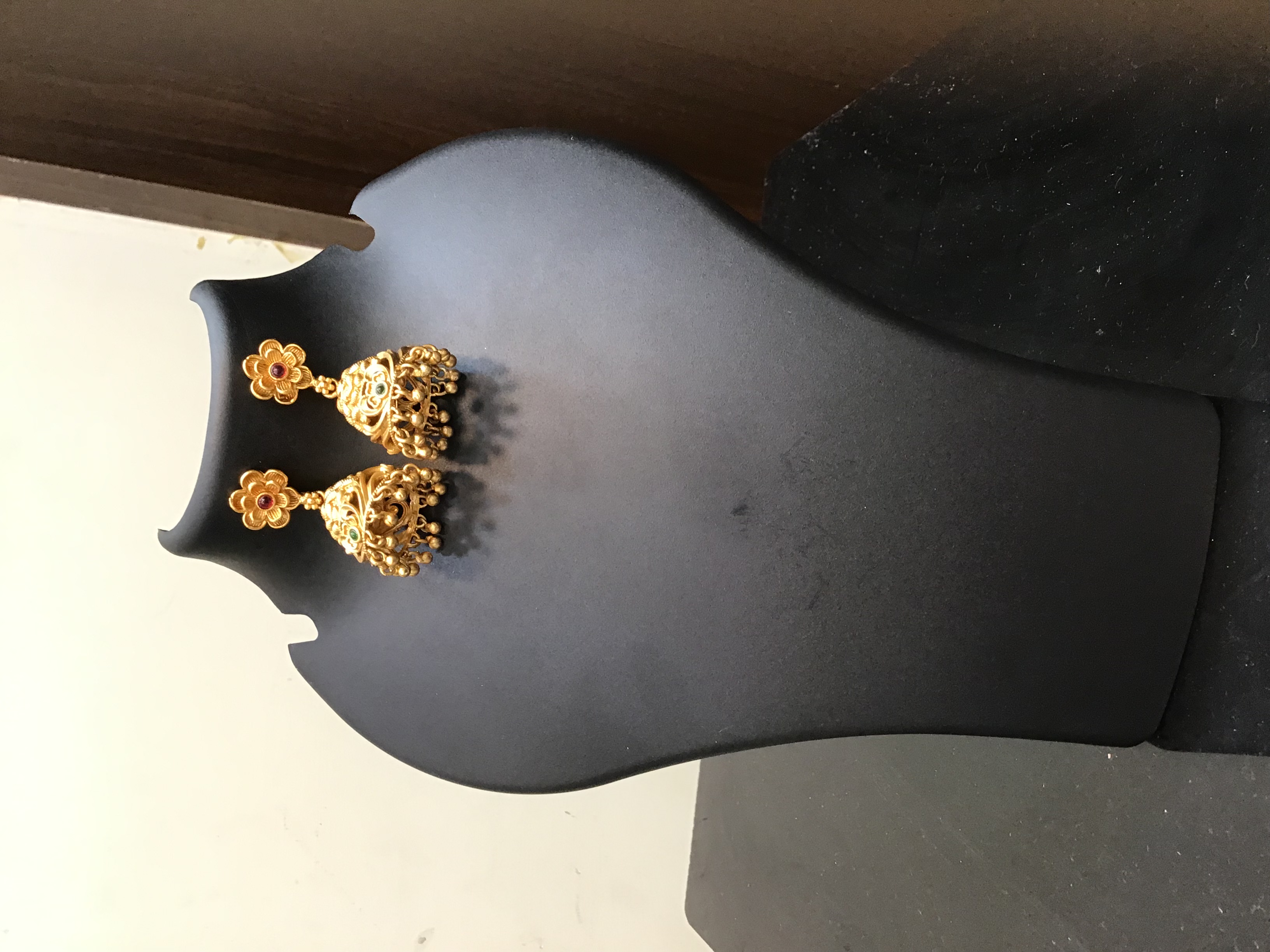 Gold Jhumka Earrings