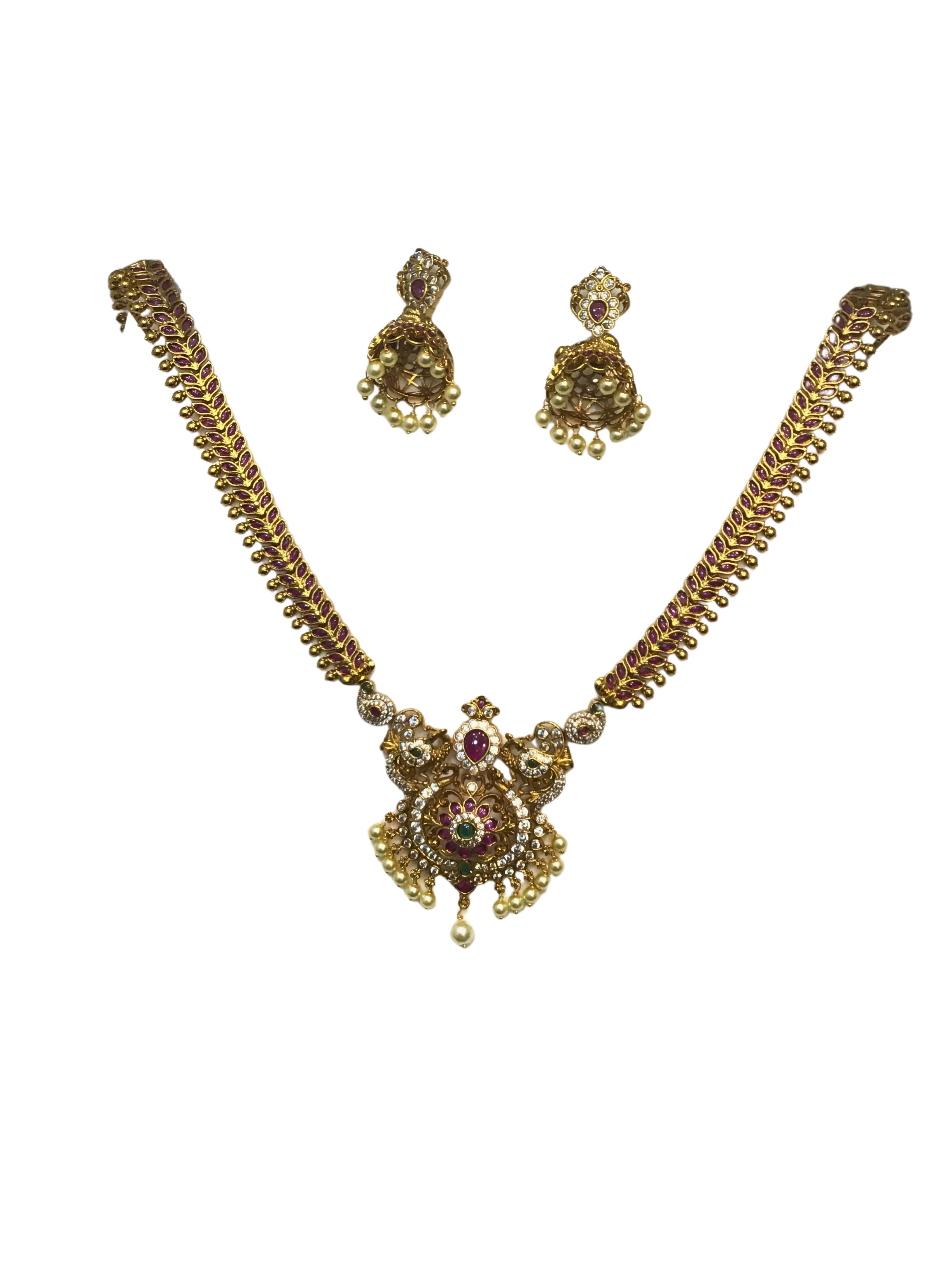 Golden Necklace and Earrings Set