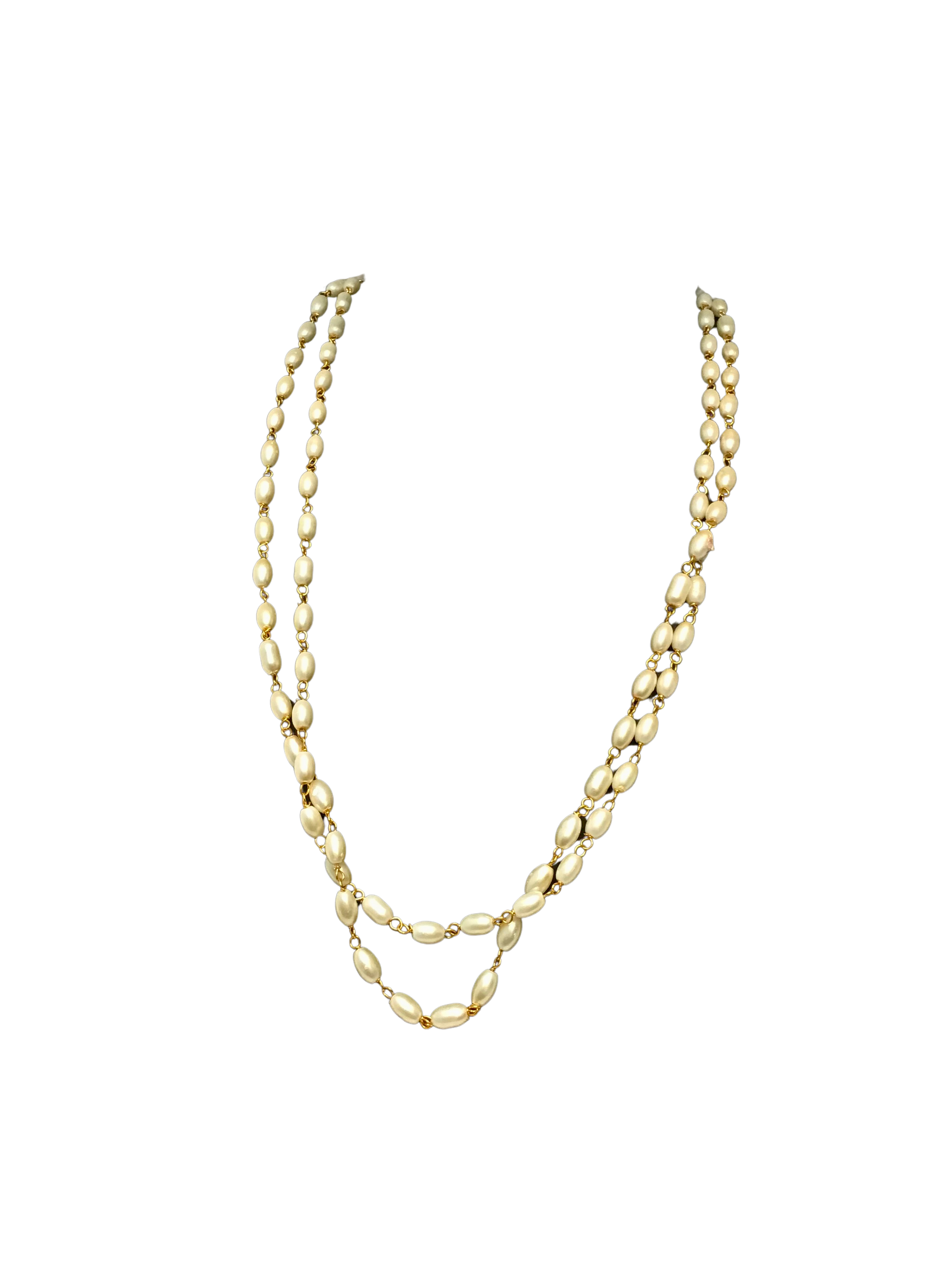 Double Strand Gold Bead Necklace