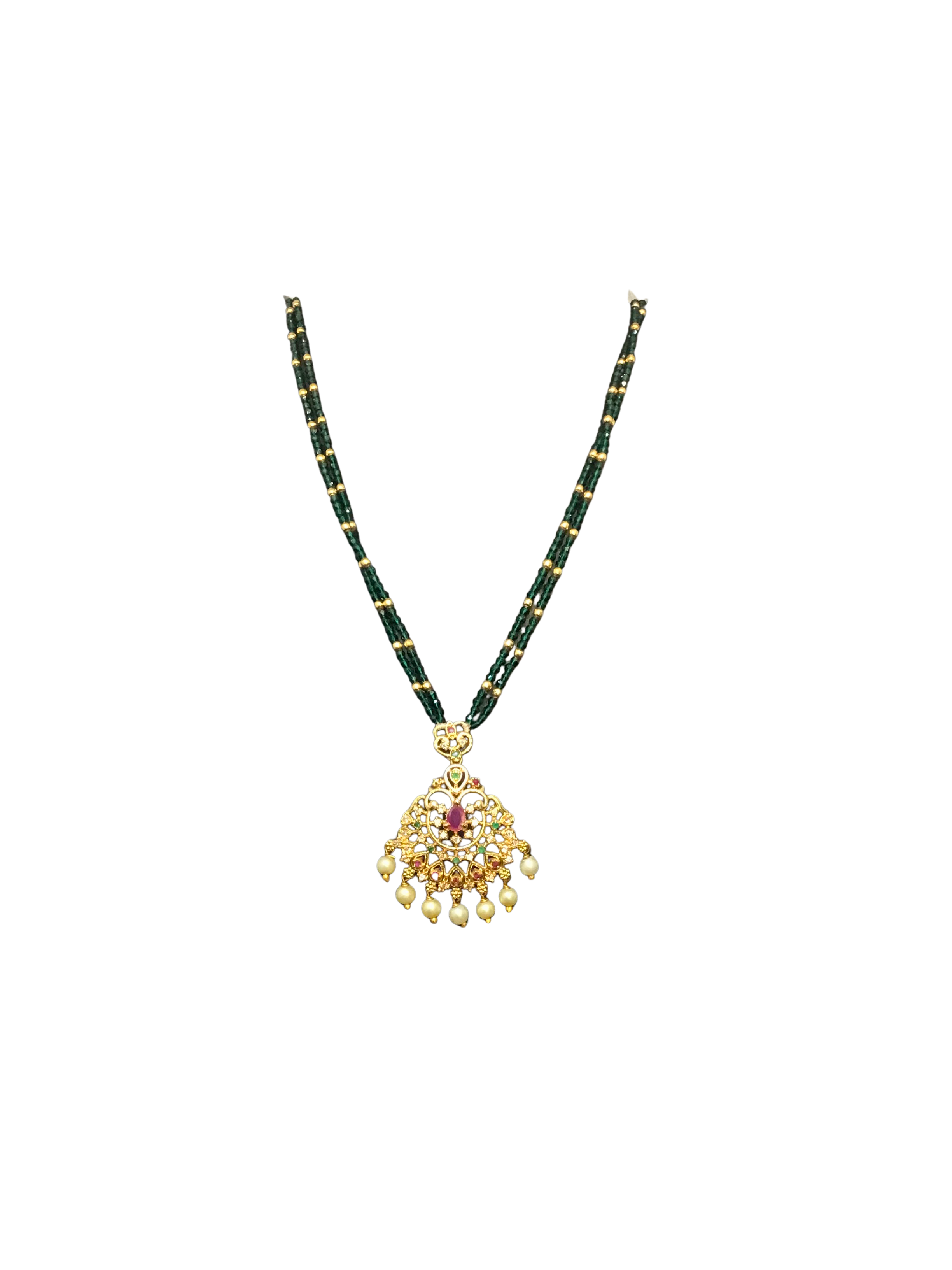 Traditional Beaded Pendant Necklace
