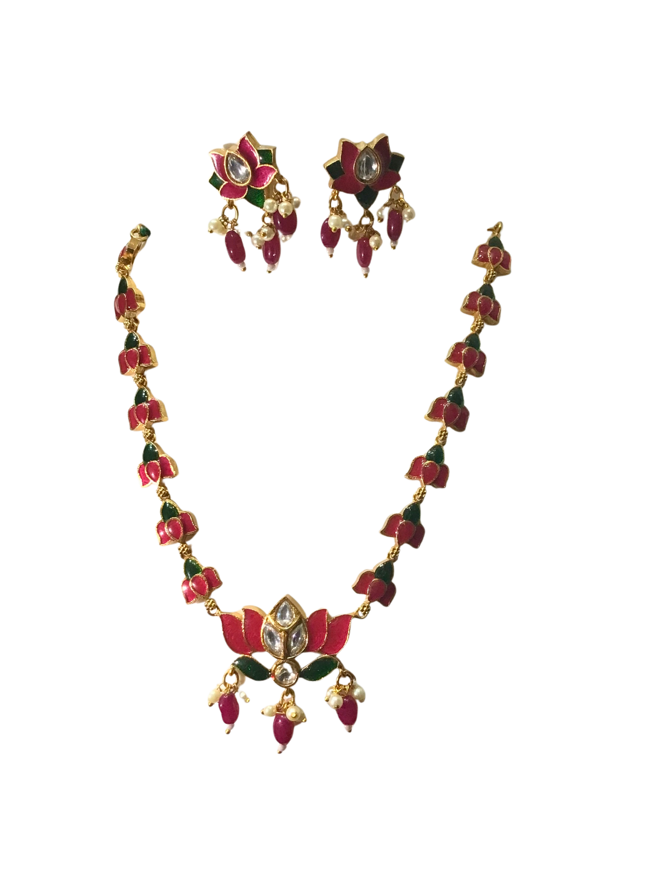 Traditional Red and Gold Jewelry Set