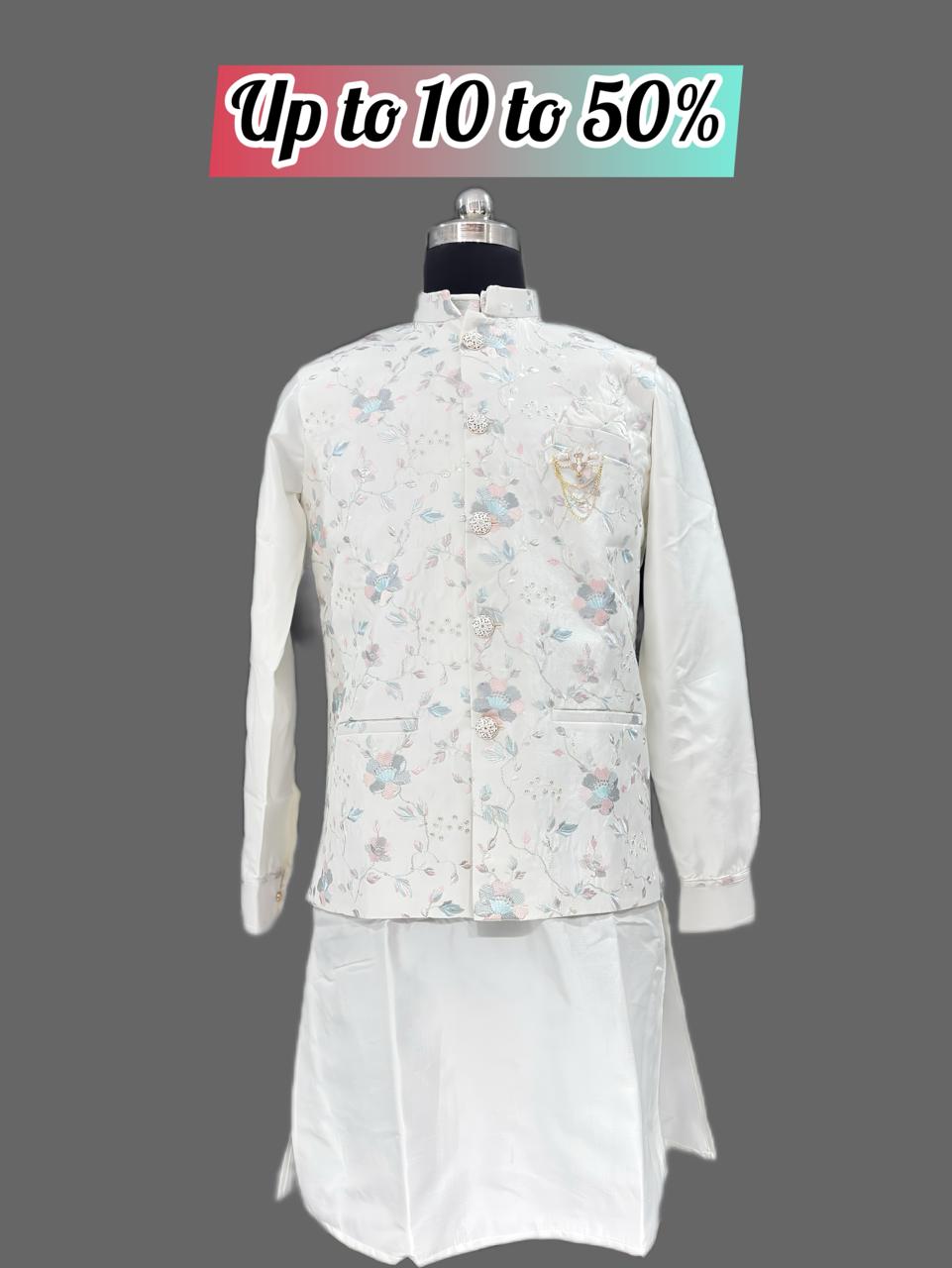 Men’s Traditional White Kurta Set