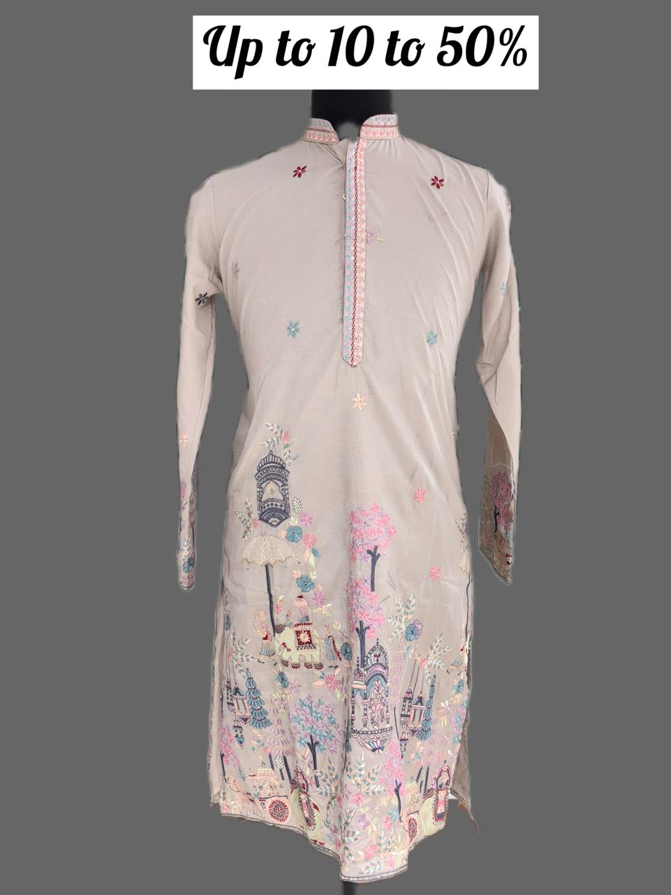 Embroidered Cotton Kurta