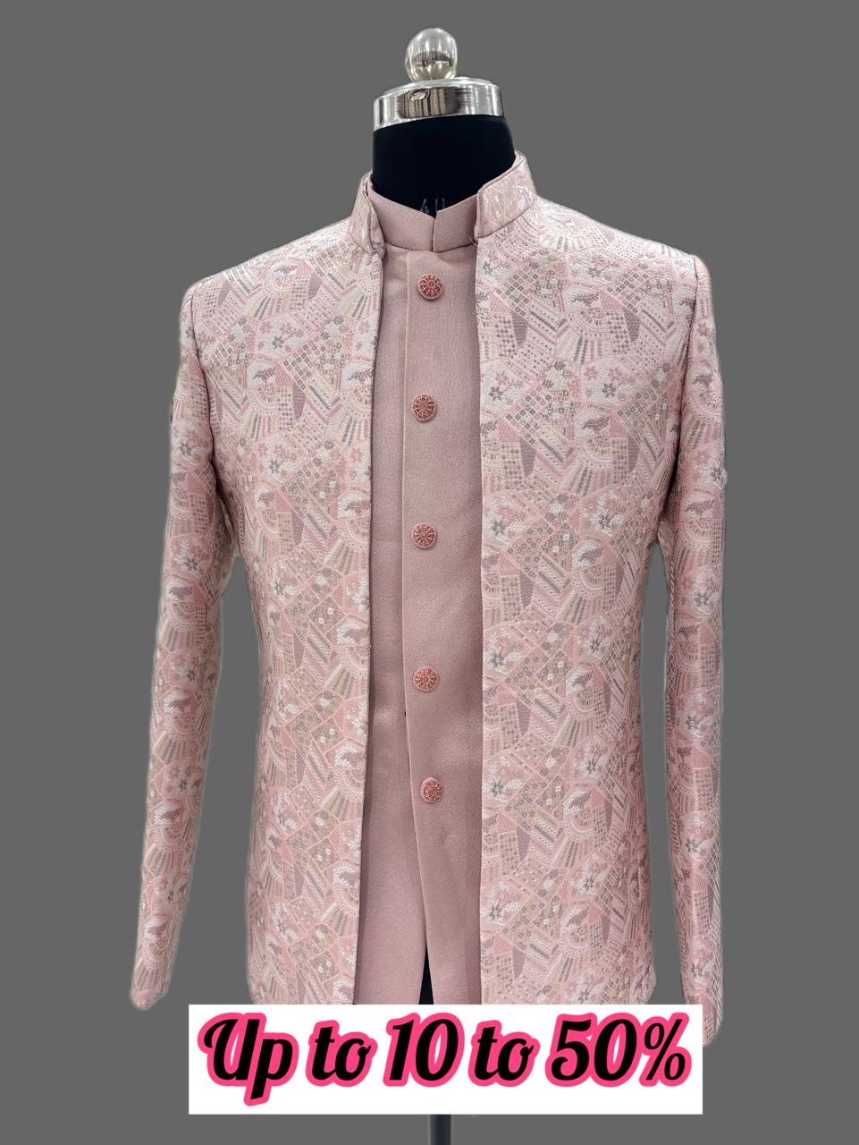 Men's Pink Embroidered jodhpuri