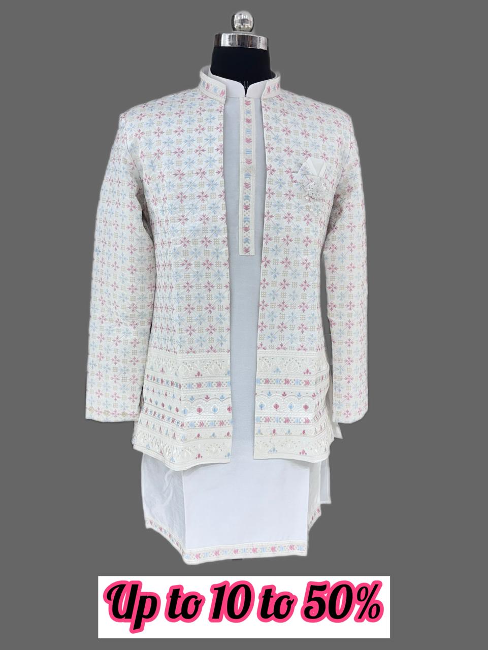 Traditional Embroidered Men's Kurta Set