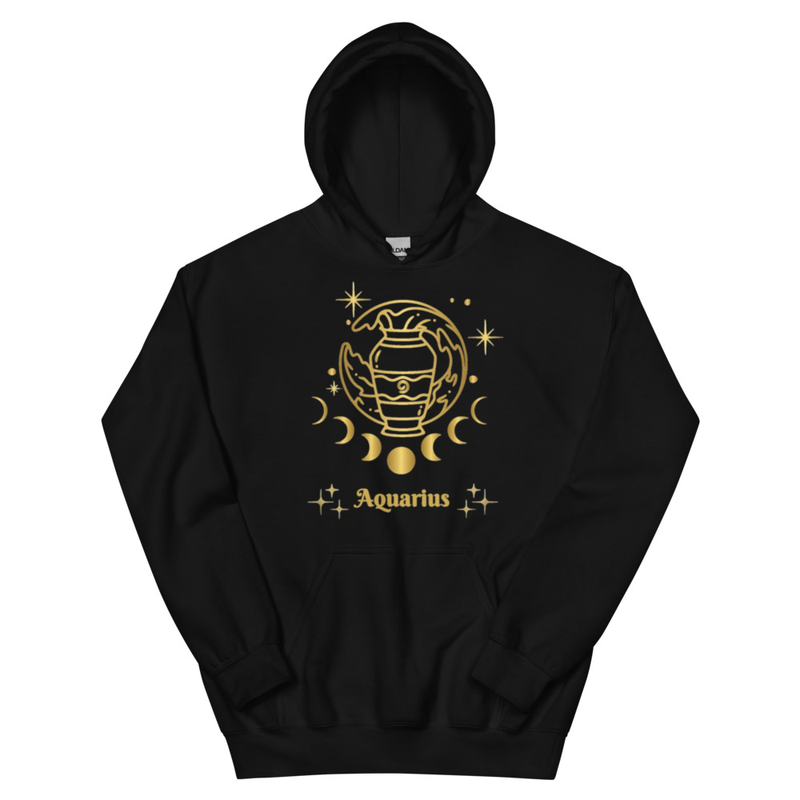 Aquarius Unisex Gildan Hoodie - Black