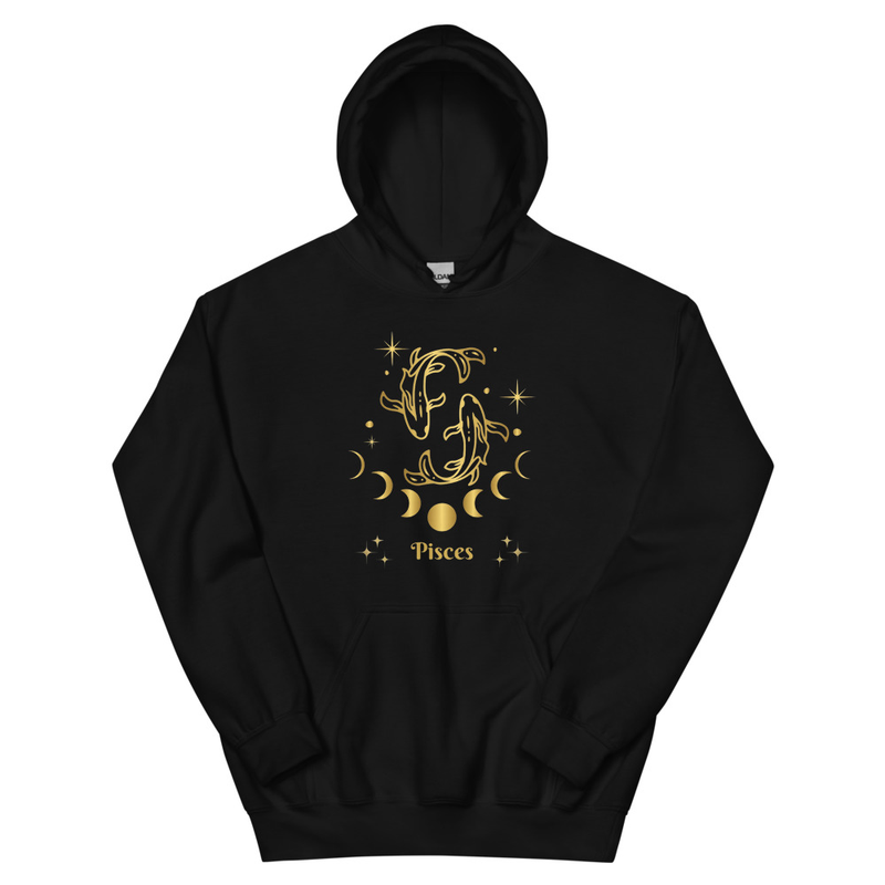 Pisces Unisex Gildan Hoodie - Black