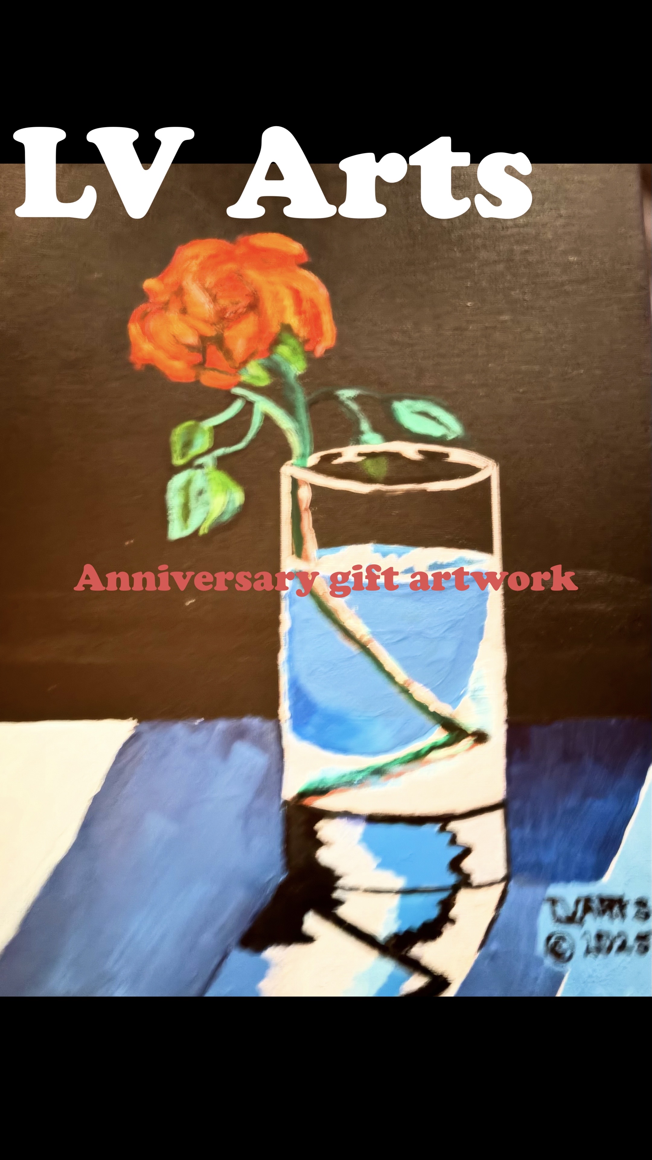 Hand-painted Rose Artwork