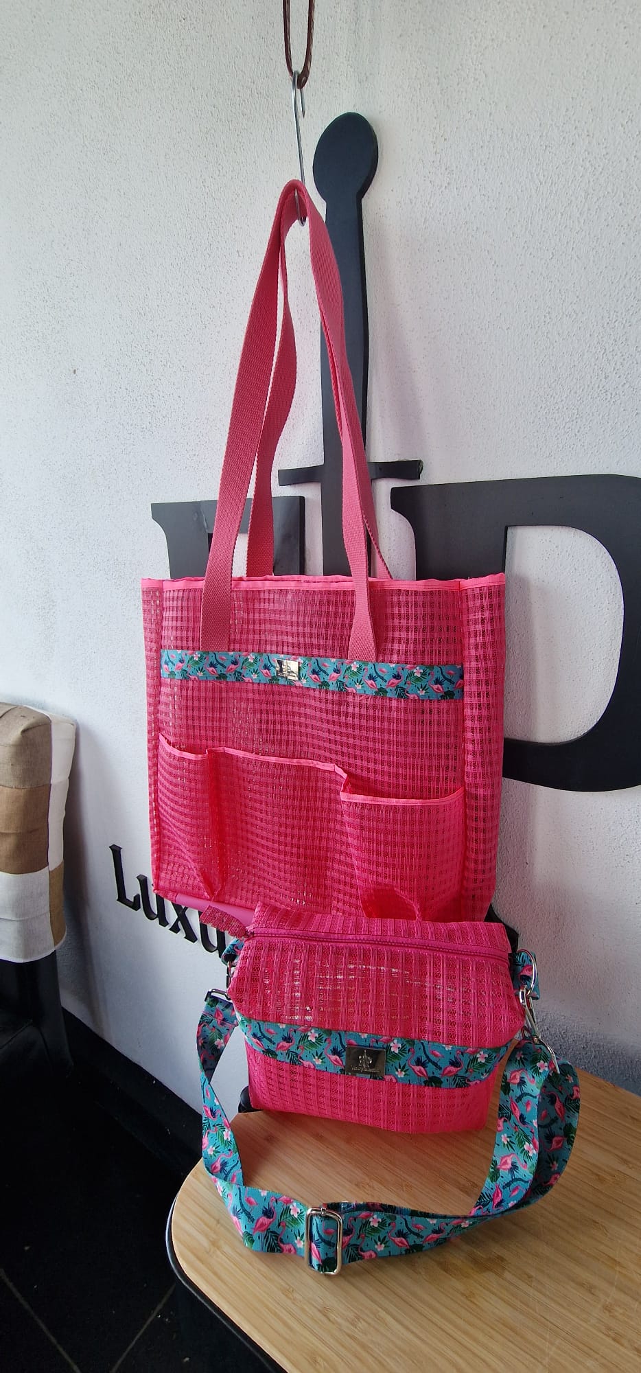 Conjunto de bolsas para a praia