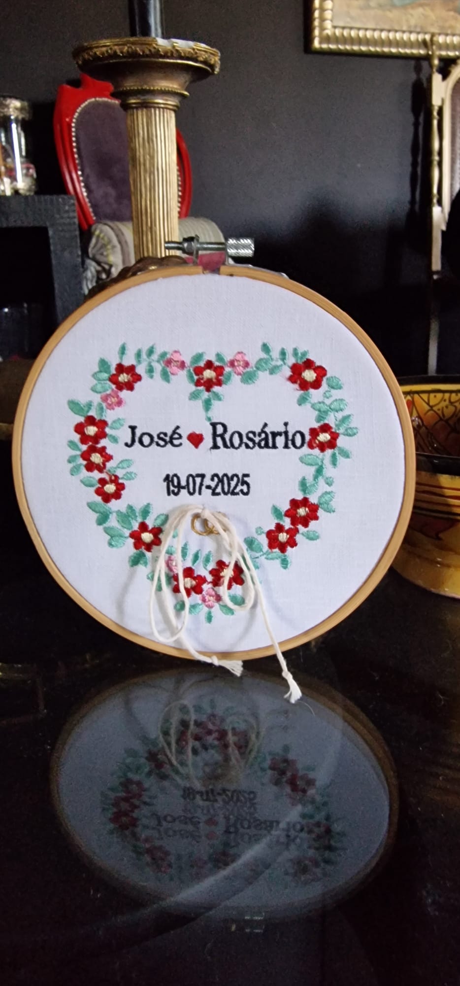 Bastidor personalizado de casamento