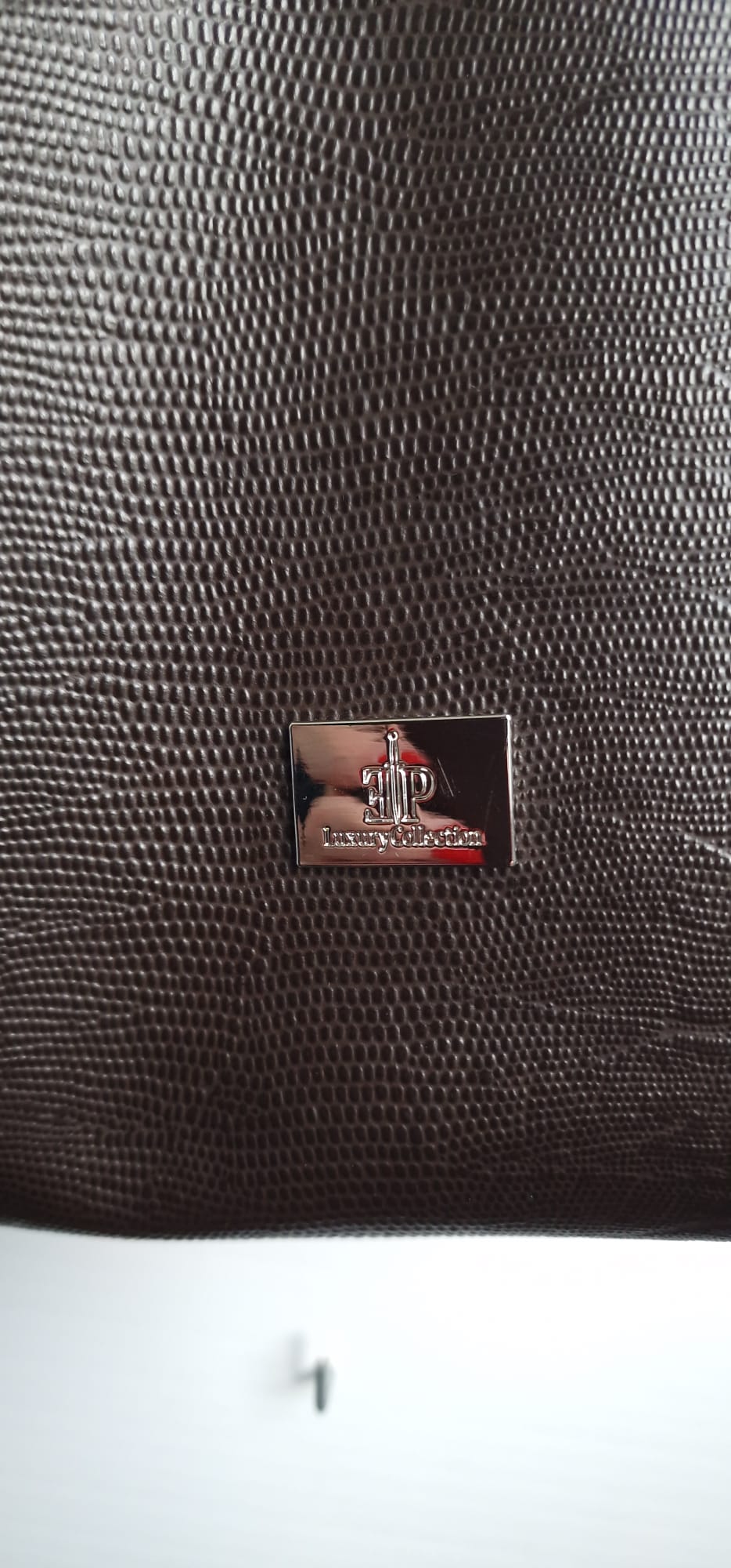 Bolsa de couro sintético castanha