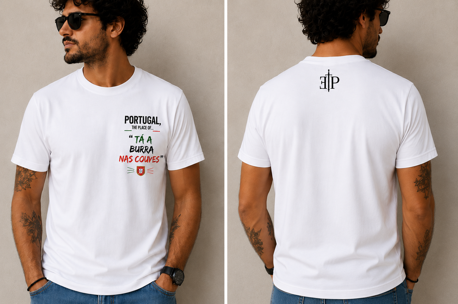 Camisola Orgulho Tuga Tá a Burra nas couves 