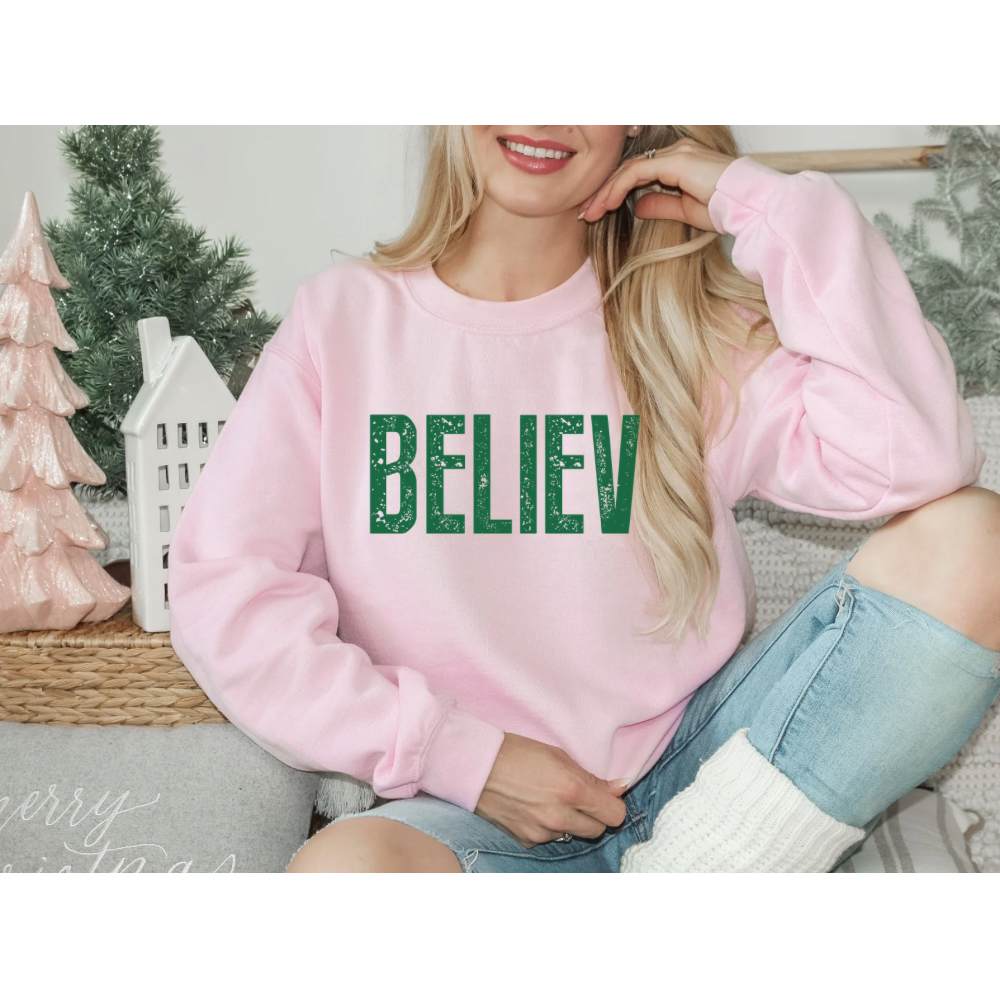 Green BELIEVE Sweatshirt