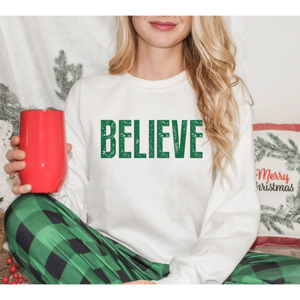 Green BELIEVE Sweatshirt