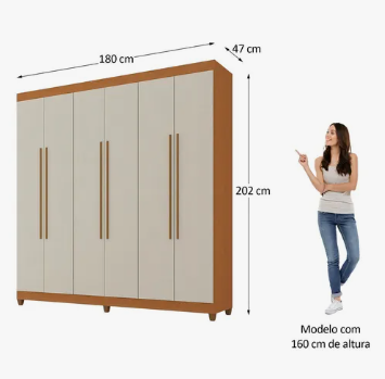 Guarda-roupa APOLO, com 6 Portas e 2 Gavetas