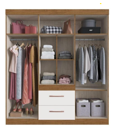Guarda Roupa SANTIAGO, com 6 Portas e 2 Gavetas