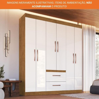 Guarda Roupa SANTIAGO, com 6 Portas e 2 Gavetas