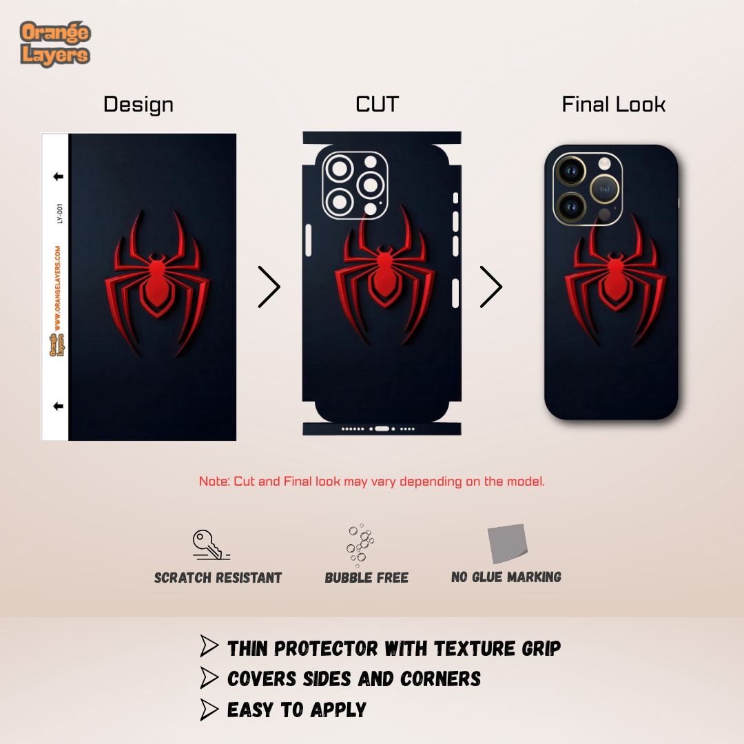 Spider Vibes – Bold Red and Black Web Style Skin