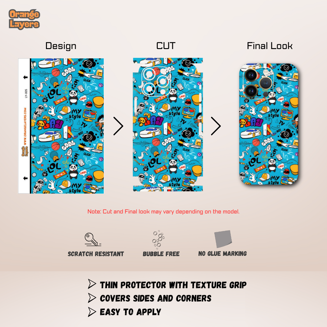 Cartoon Chaos – Fun Doodle Art Skin Wrap