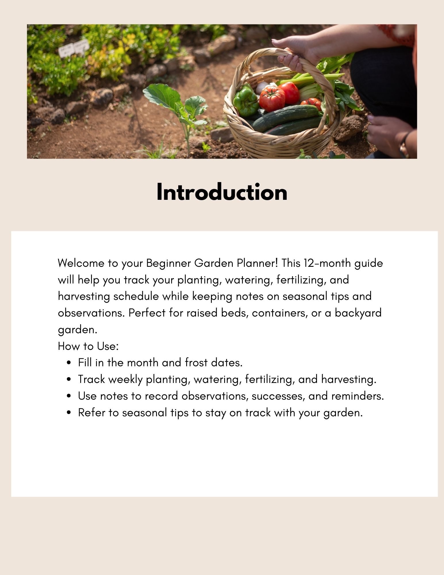 Monthly Garden Planner for Beginners 