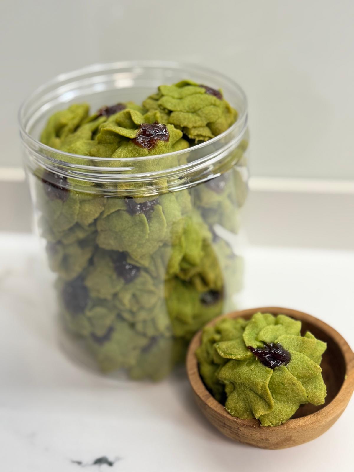 Strawberry Matcha Butter Cookies