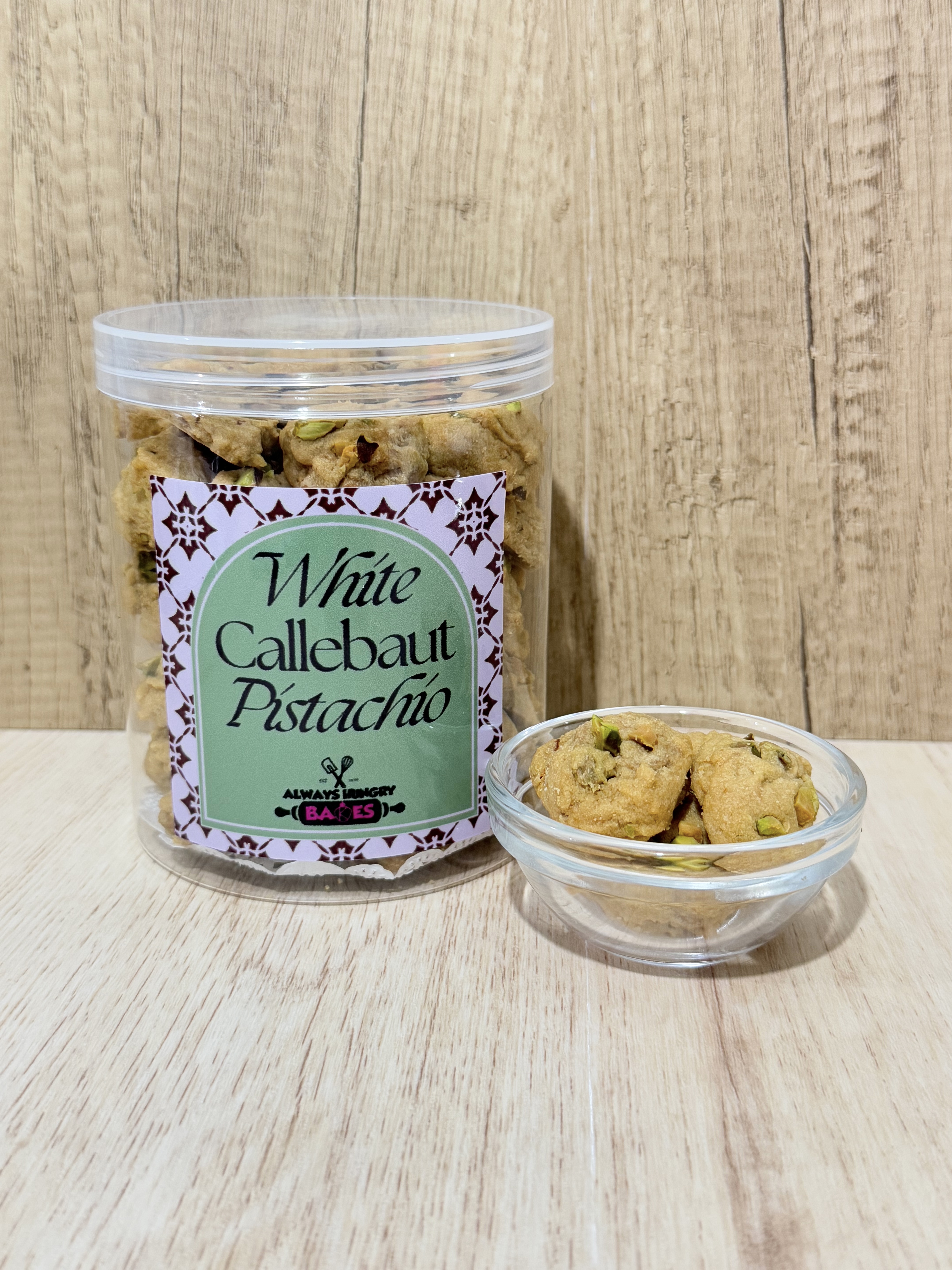 White Callebaut Cookies w Pistachio